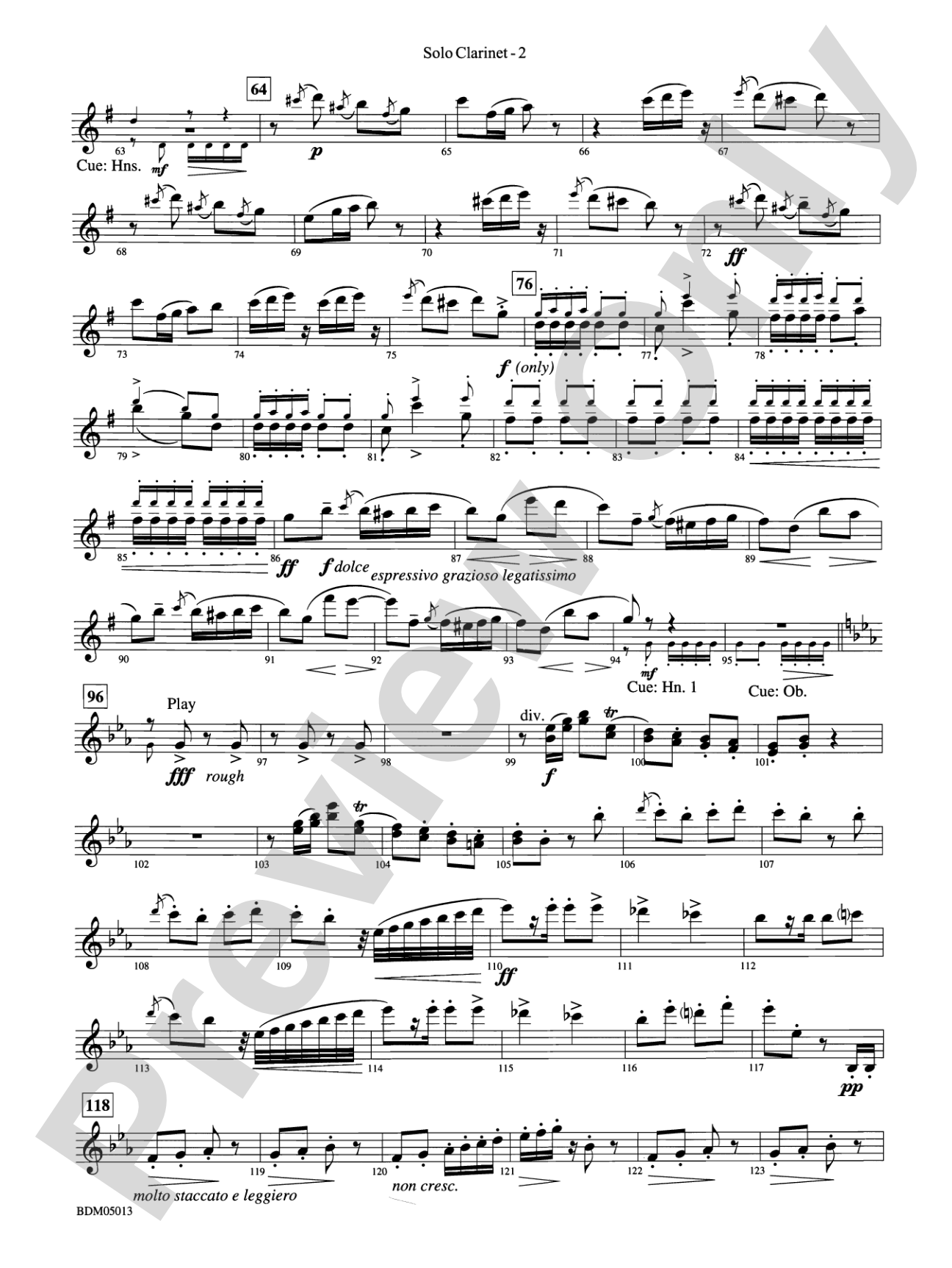 Pineapple Poll (Suite from the Ballet): Solo Clarinet