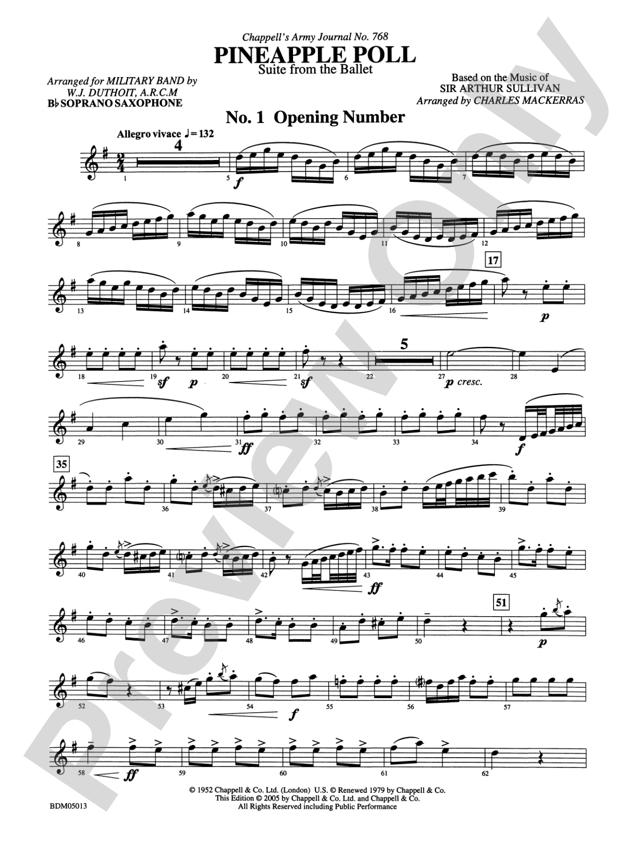 Pineapple Poll (Suite from the Ballet): B-flat Soprano Saxophone