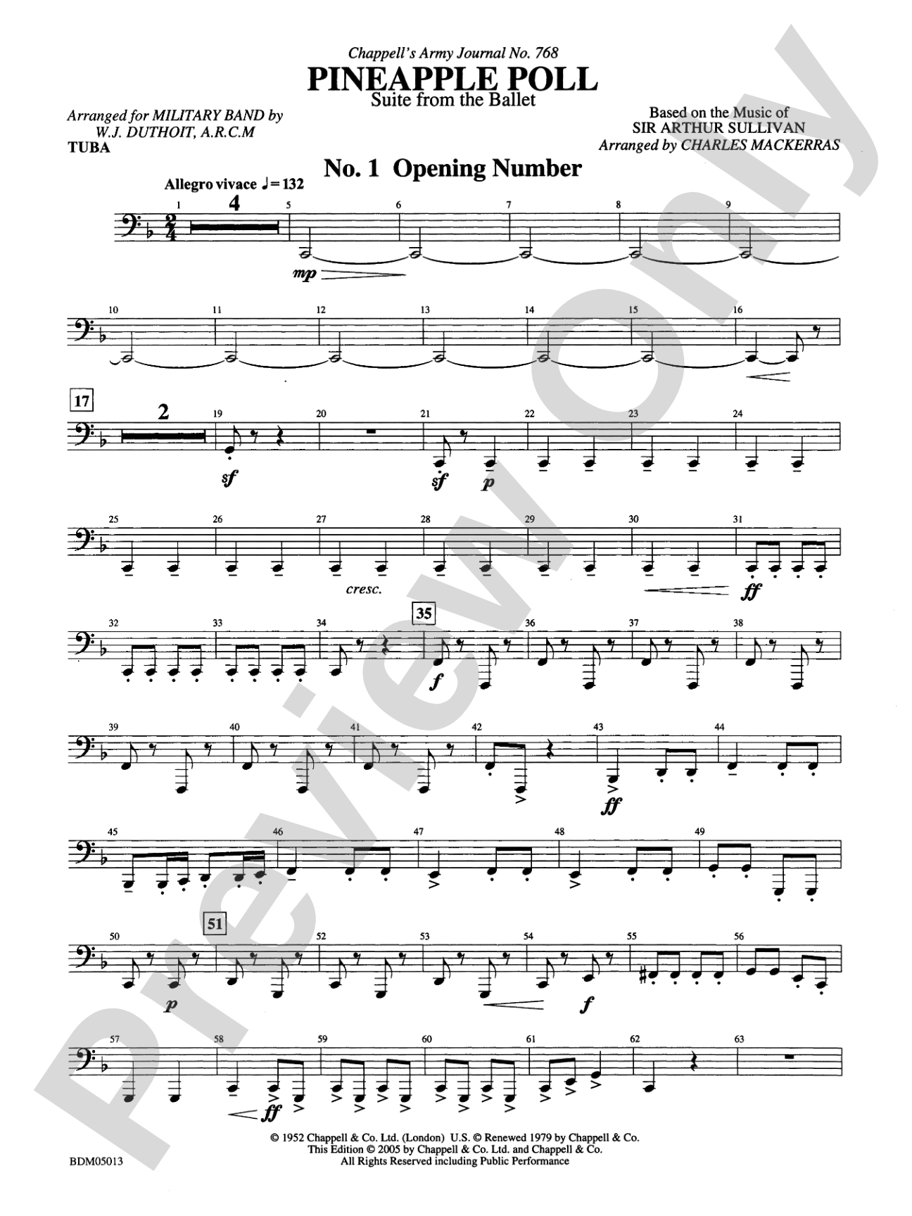 Pineapple Poll (Suite from the Ballet): Tuba