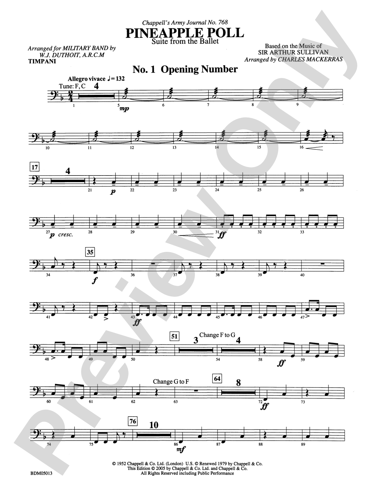 Pineapple Poll (Suite from the Ballet): Timpani
