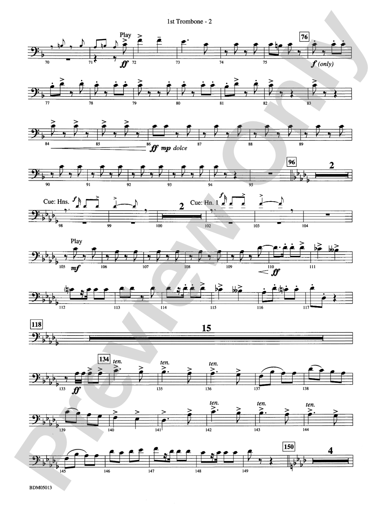 Pineapple Poll (Suite from the Ballet): 1st Trombone