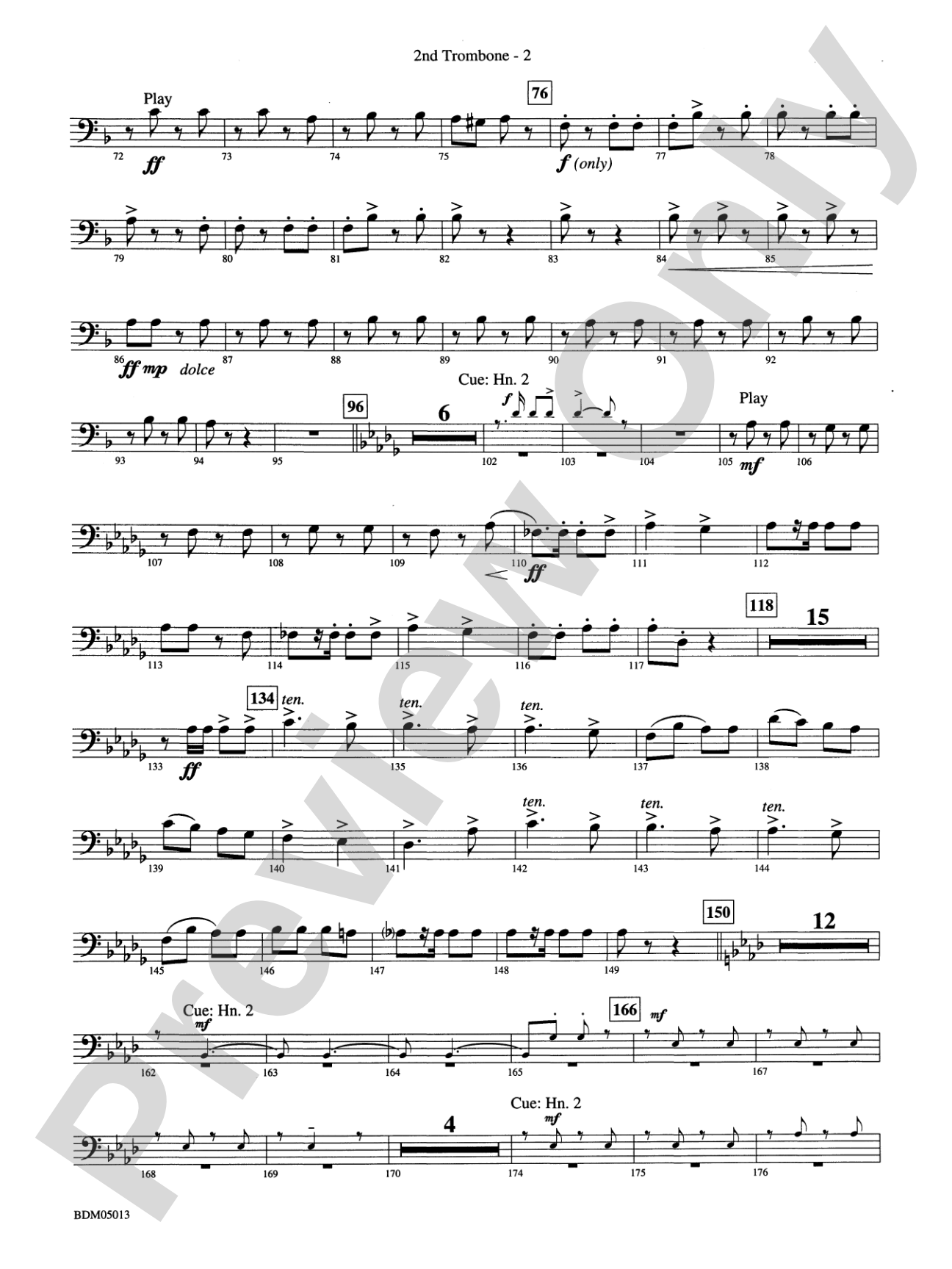 Pineapple Poll (Suite from the Ballet): 2nd Trombone