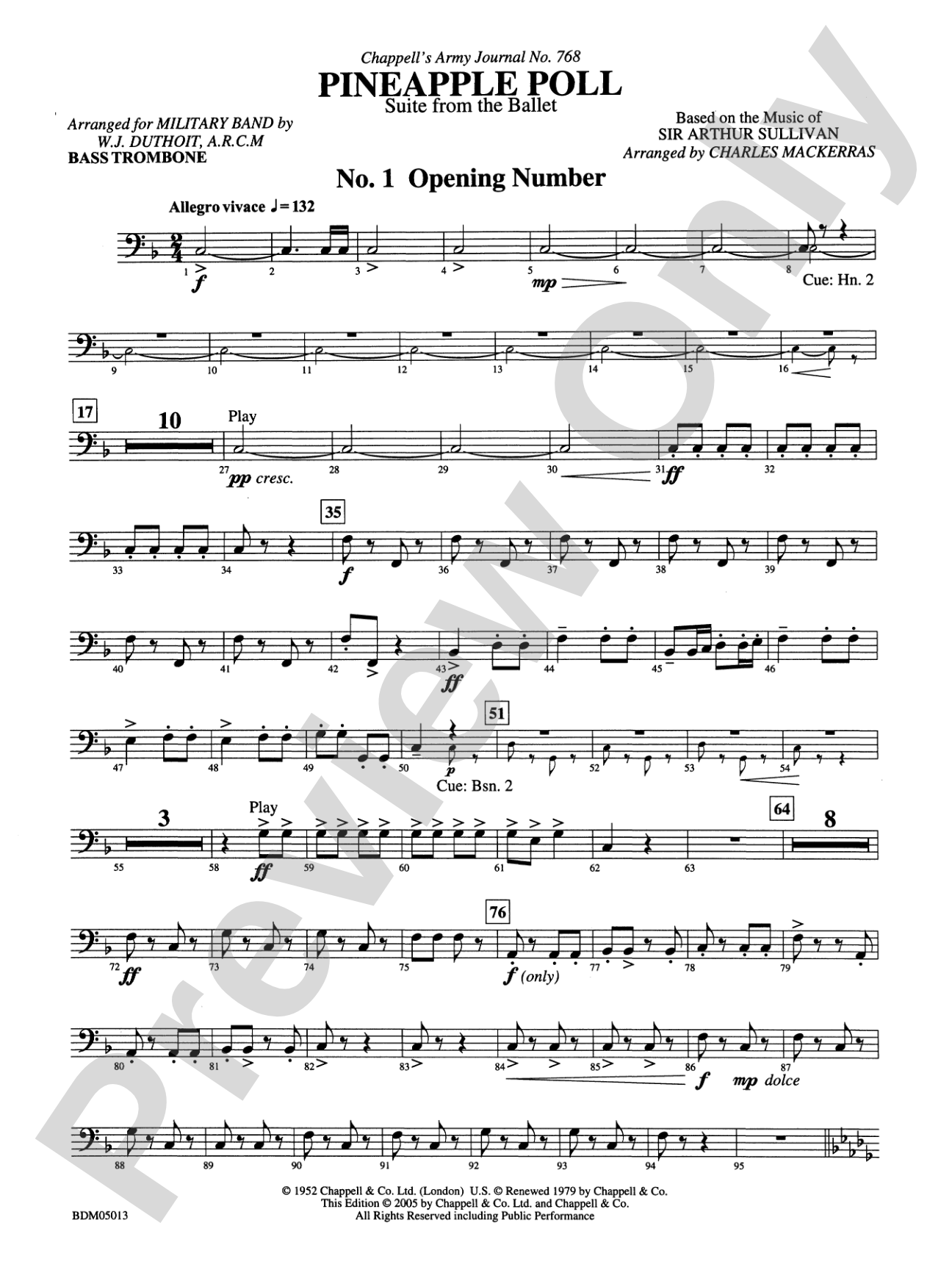 Pineapple Poll (Suite from the Ballet): 4th Trombone