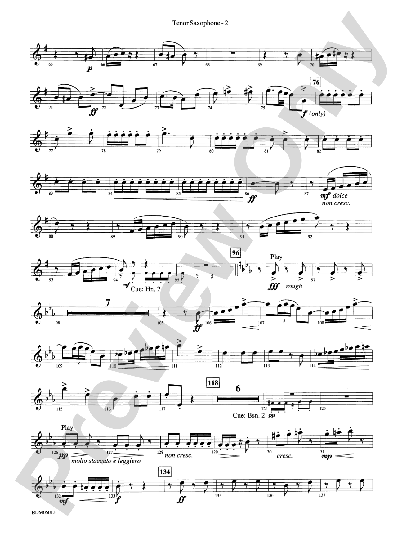 Pineapple Poll (Suite from the Ballet): B-flat Tenor Saxophone