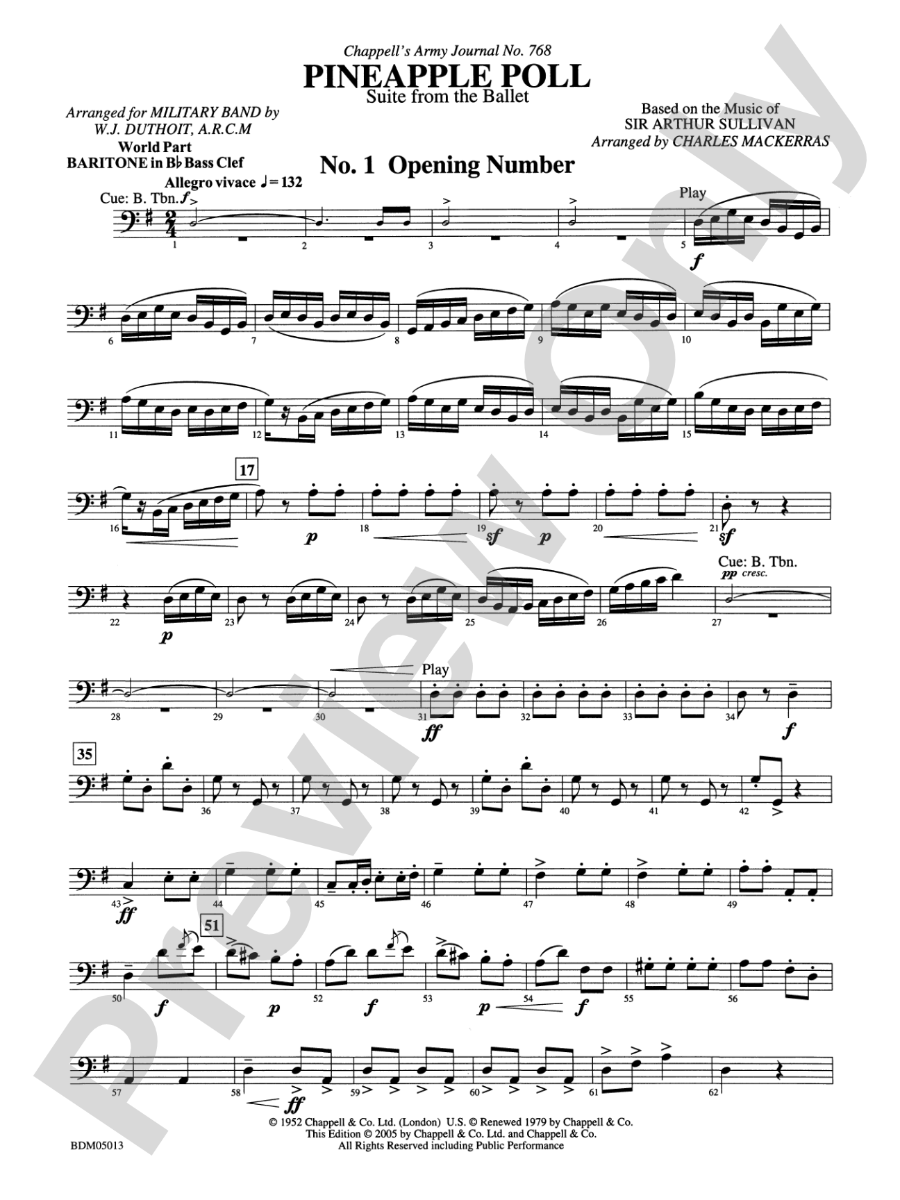 Pineapple Poll (Suite from the Ballet): (wp) B-flat Baritone B.C.
