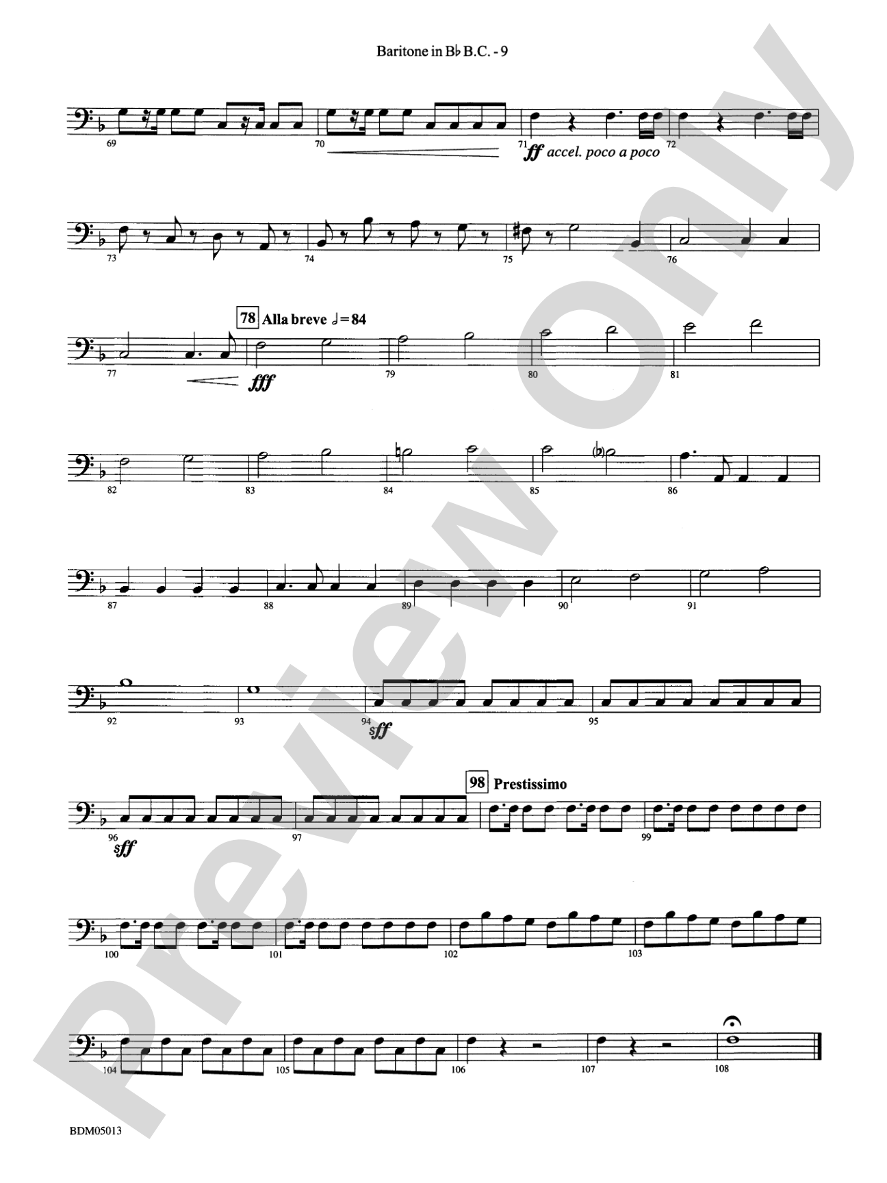 Pineapple Poll (Suite from the Ballet): (wp) B-flat Baritone B.C.