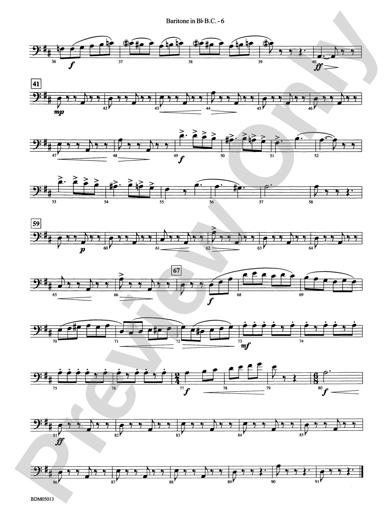 Pineapple Poll (Suite from the Ballet): (wp) B-flat Baritone B.C.