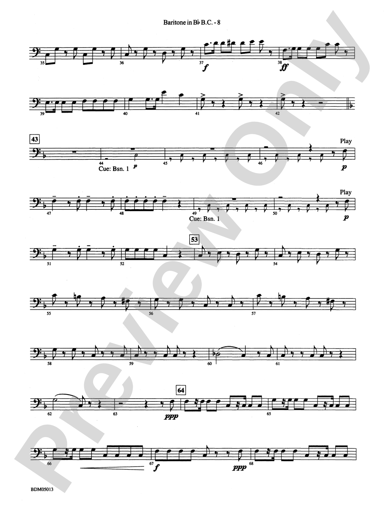 Pineapple Poll (Suite from the Ballet): (wp) B-flat Baritone B.C.