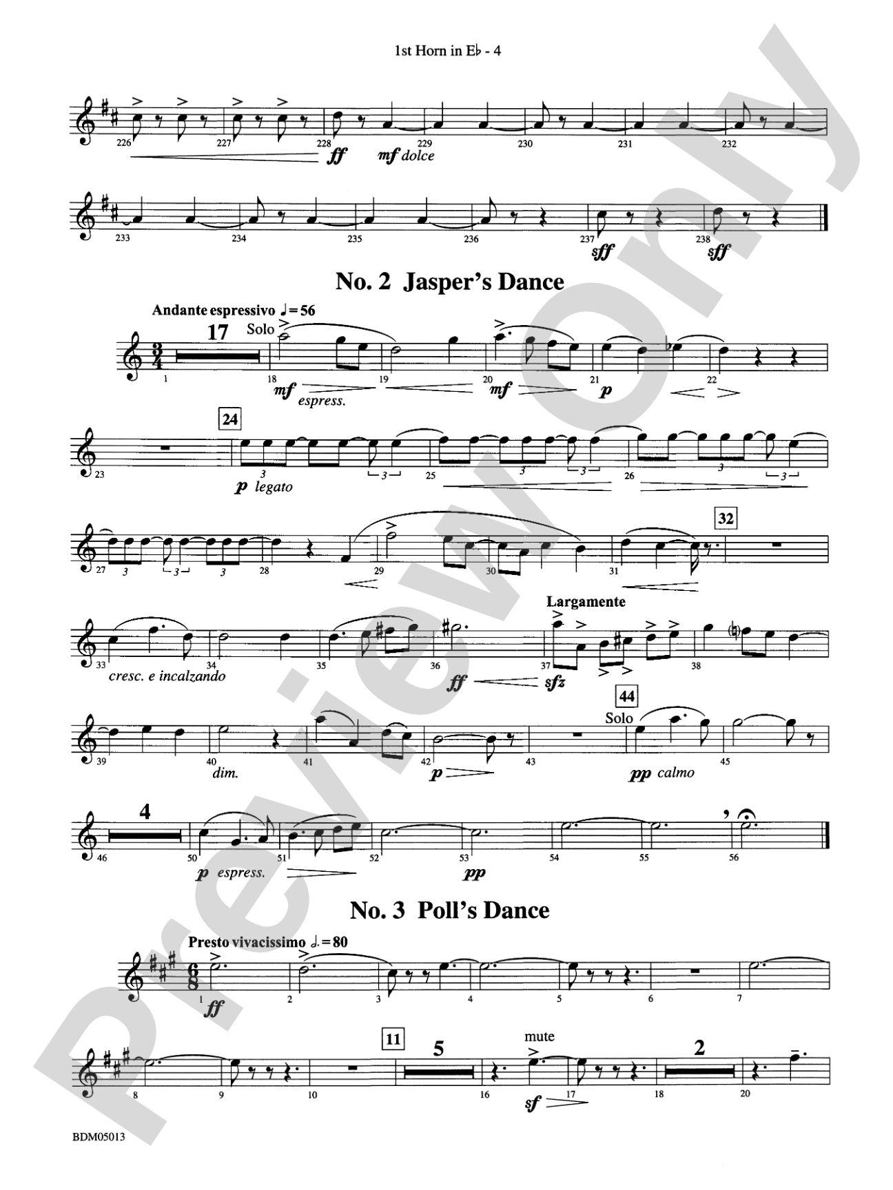 Pineapple Poll (Suite from the Ballet): (wp) 1st Horn in E-flat