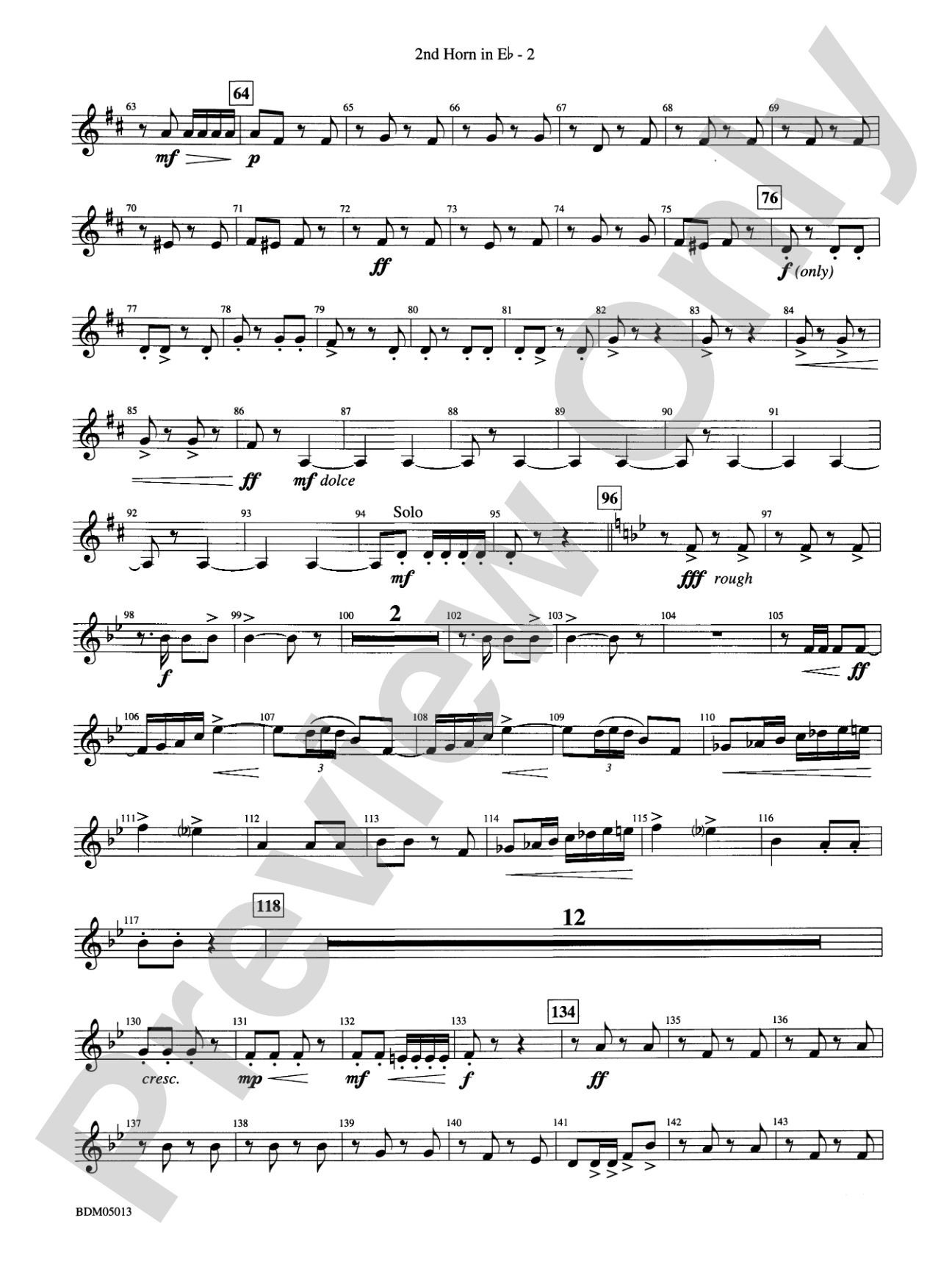 Pineapple Poll (Suite from the Ballet): (wp) 2nd Horn in E-flat