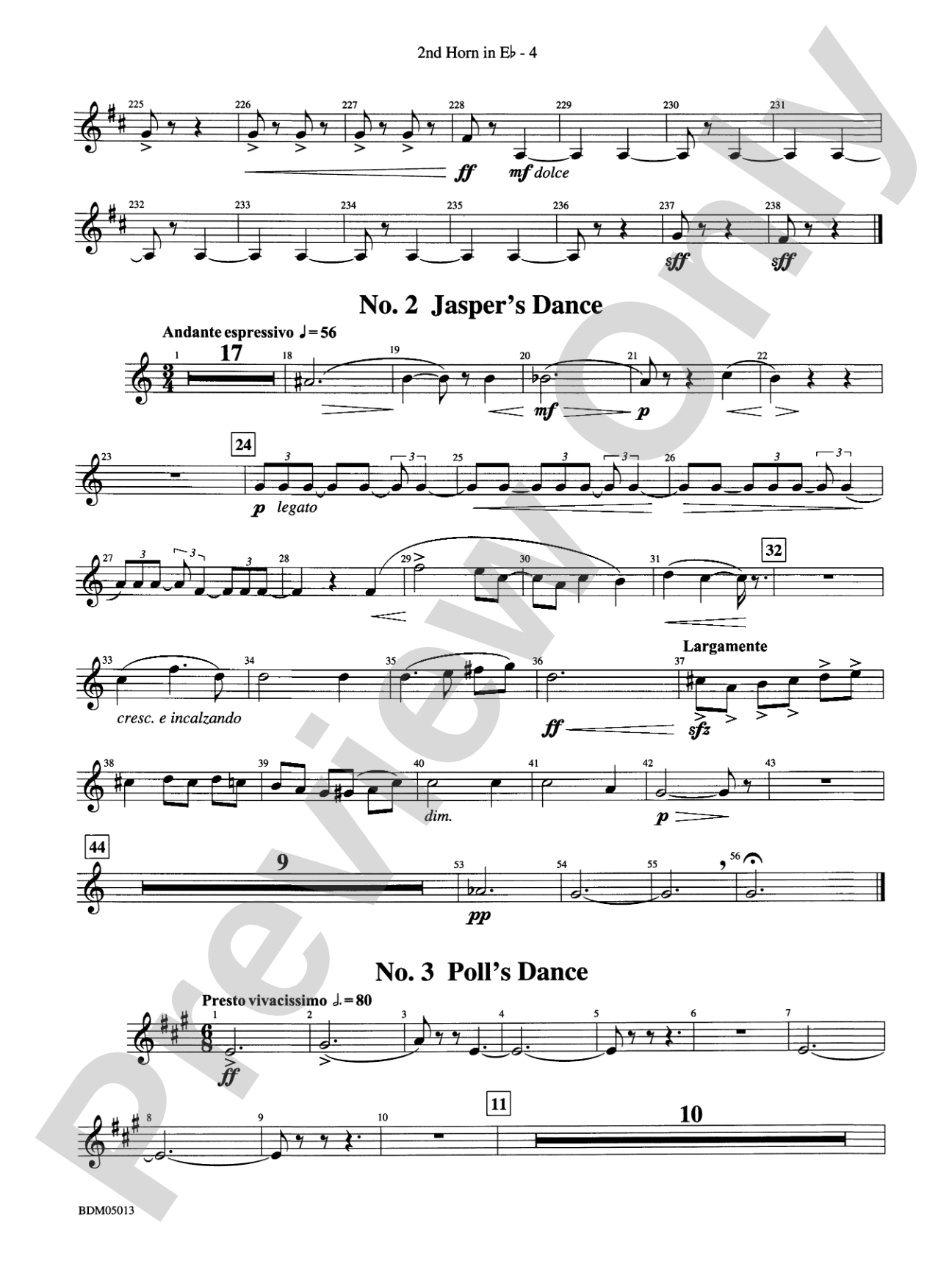 Pineapple Poll (Suite from the Ballet): (wp) 2nd Horn in E-flat