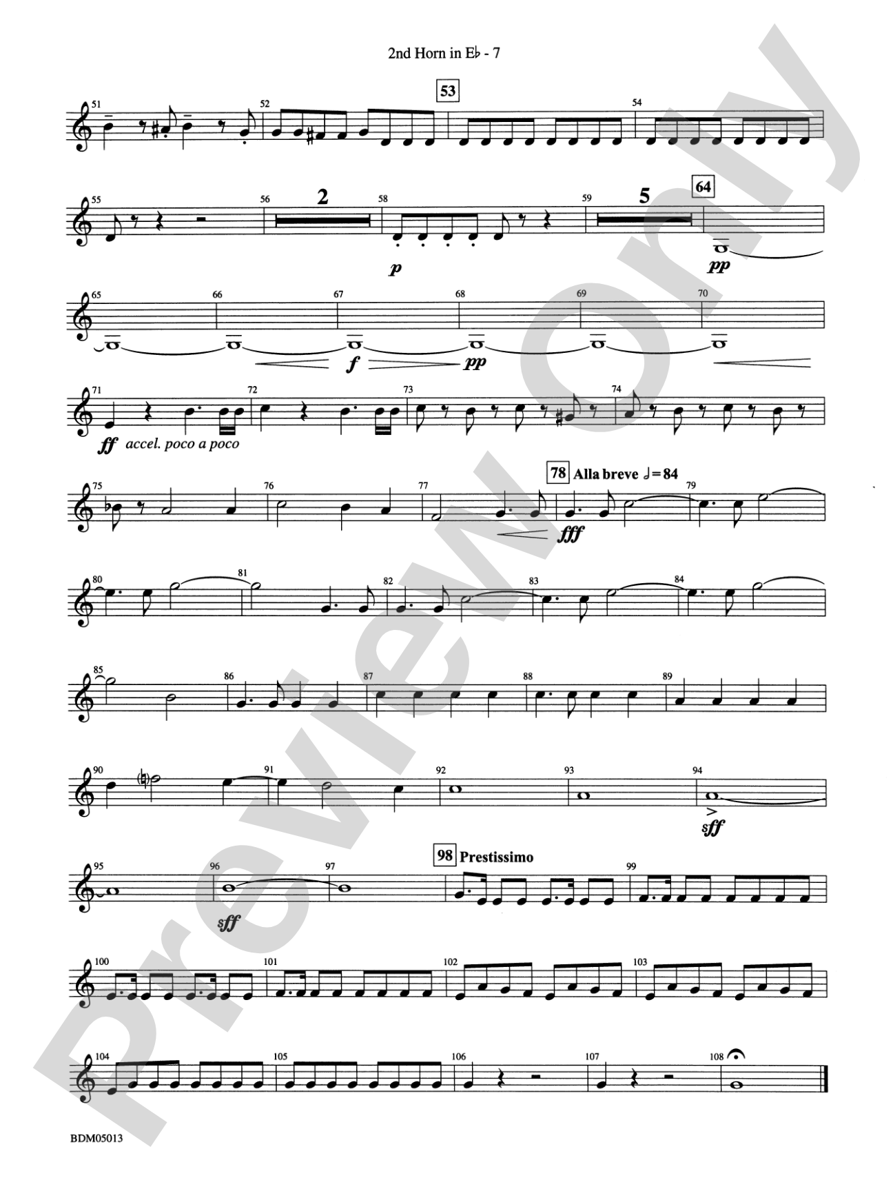 Pineapple Poll (Suite from the Ballet): (wp) 2nd Horn in E-flat