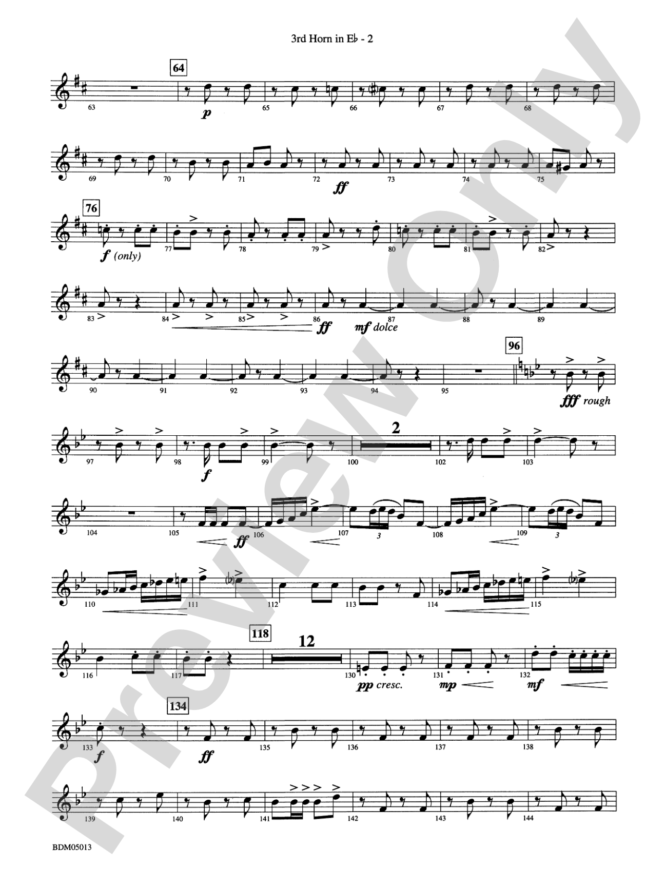 Pineapple Poll (Suite from the Ballet): (wp) 3rd Horn in E-flat