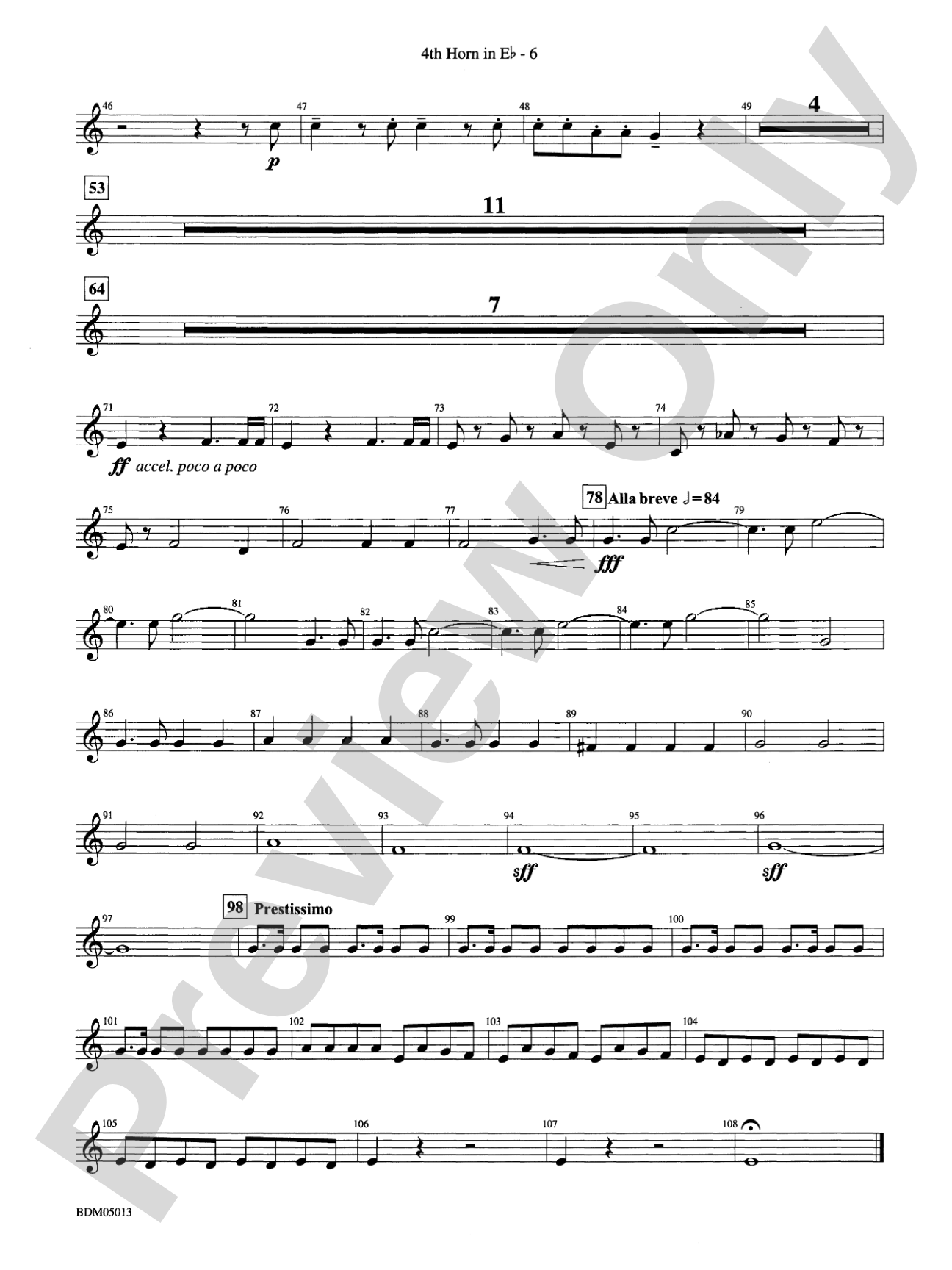 Pineapple Poll (Suite from the Ballet): (wp) 4th Horn in E-flat