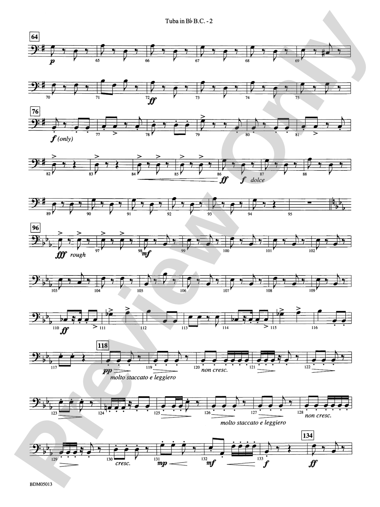 Pineapple Poll (Suite from the Ballet): (wp) B-flat Tuba B.C.