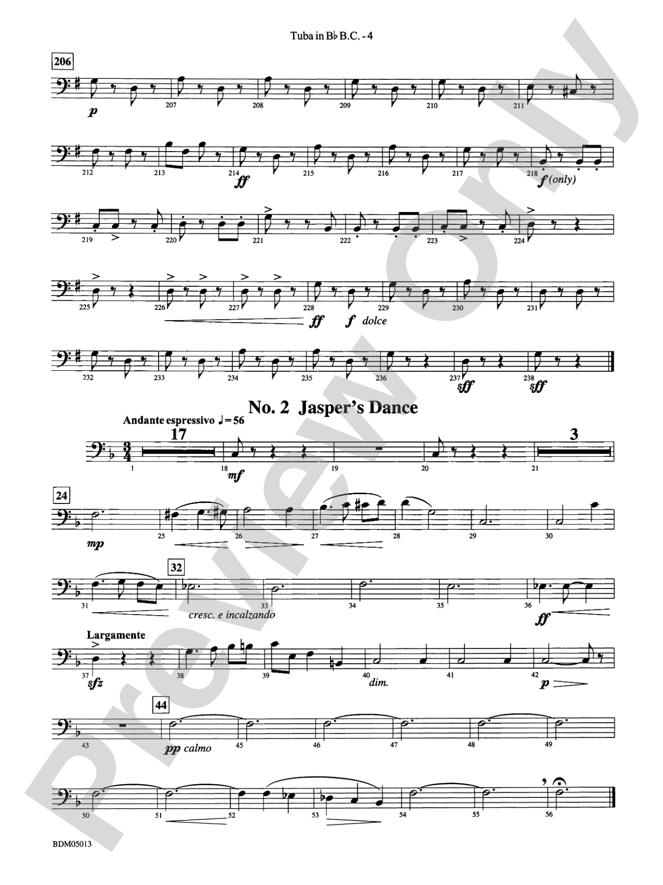Pineapple Poll (Suite from the Ballet): (wp) B-flat Tuba B.C.