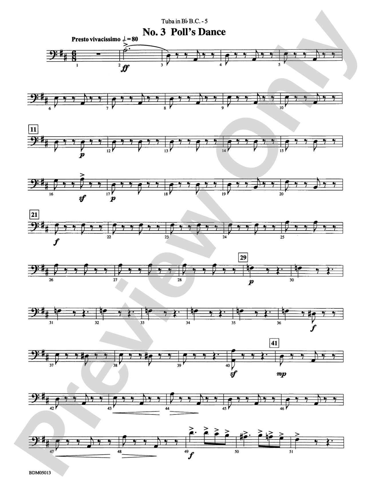 Pineapple Poll (Suite from the Ballet): (wp) B-flat Tuba B.C.