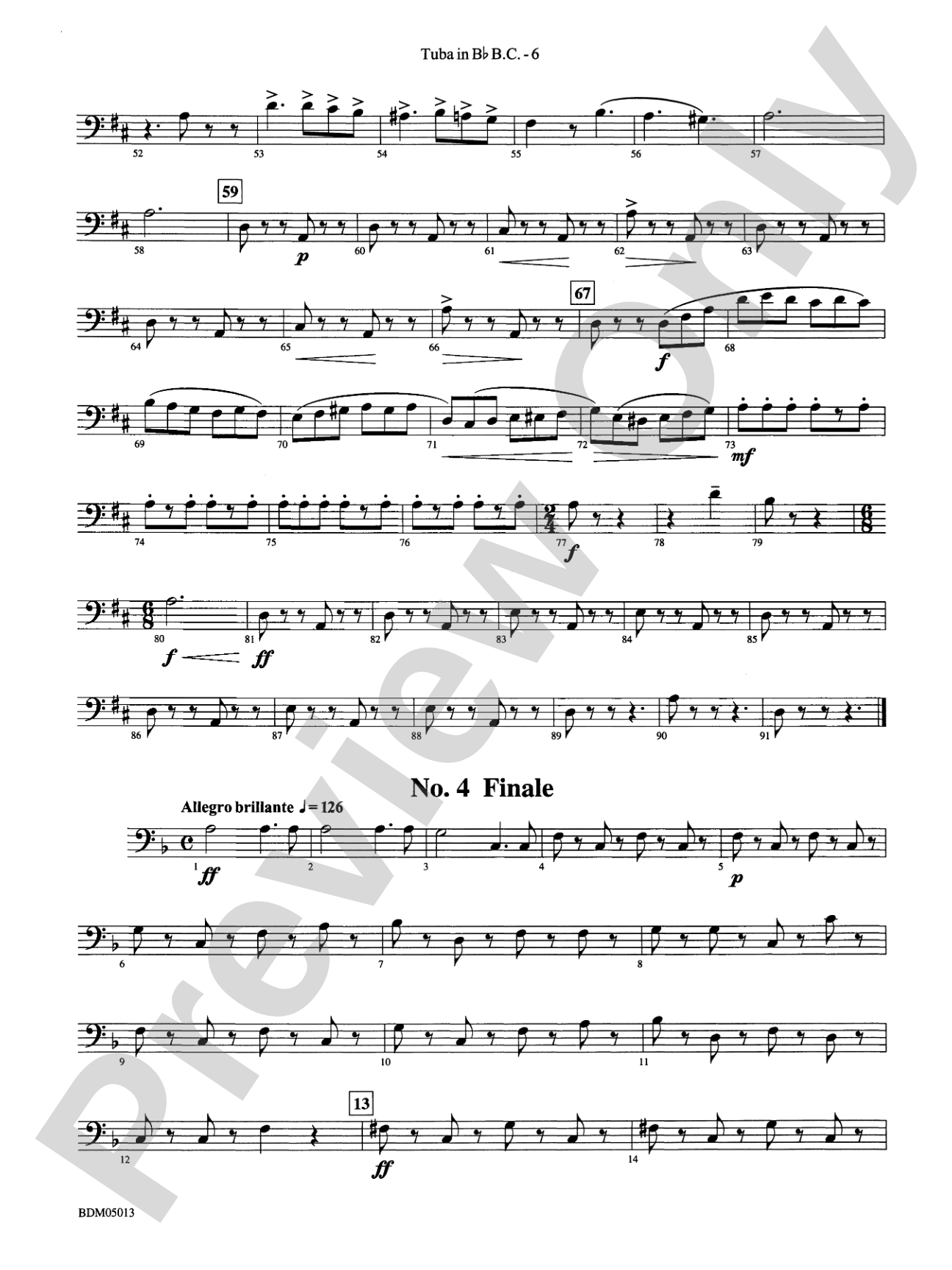 Pineapple Poll (Suite from the Ballet): (wp) B-flat Tuba B.C.