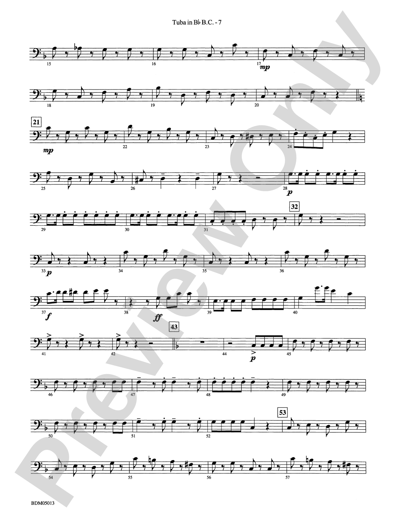 Pineapple Poll (Suite from the Ballet): (wp) B-flat Tuba B.C.