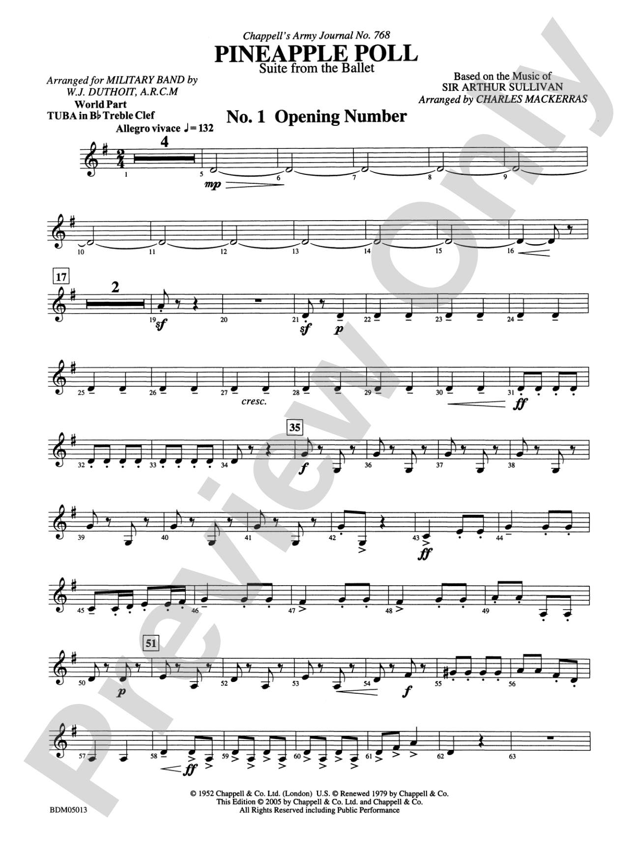 Pineapple Poll (Suite from the Ballet): (wp) B-flat Tuba T.C.