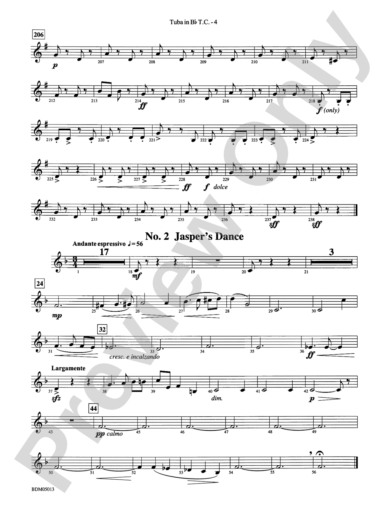Pineapple Poll (Suite from the Ballet): (wp) B-flat Tuba T.C.