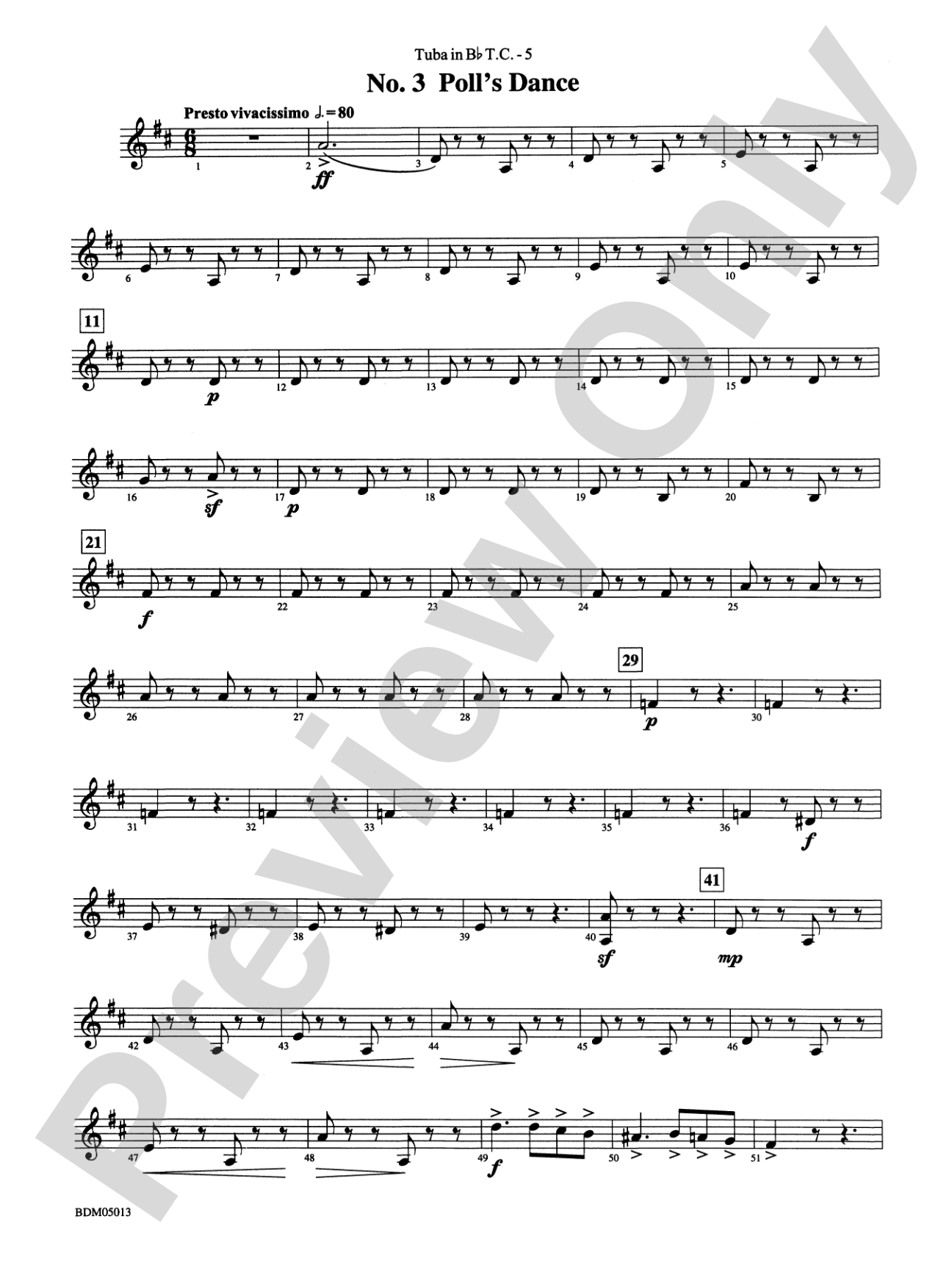 Pineapple Poll (Suite from the Ballet): (wp) B-flat Tuba T.C.