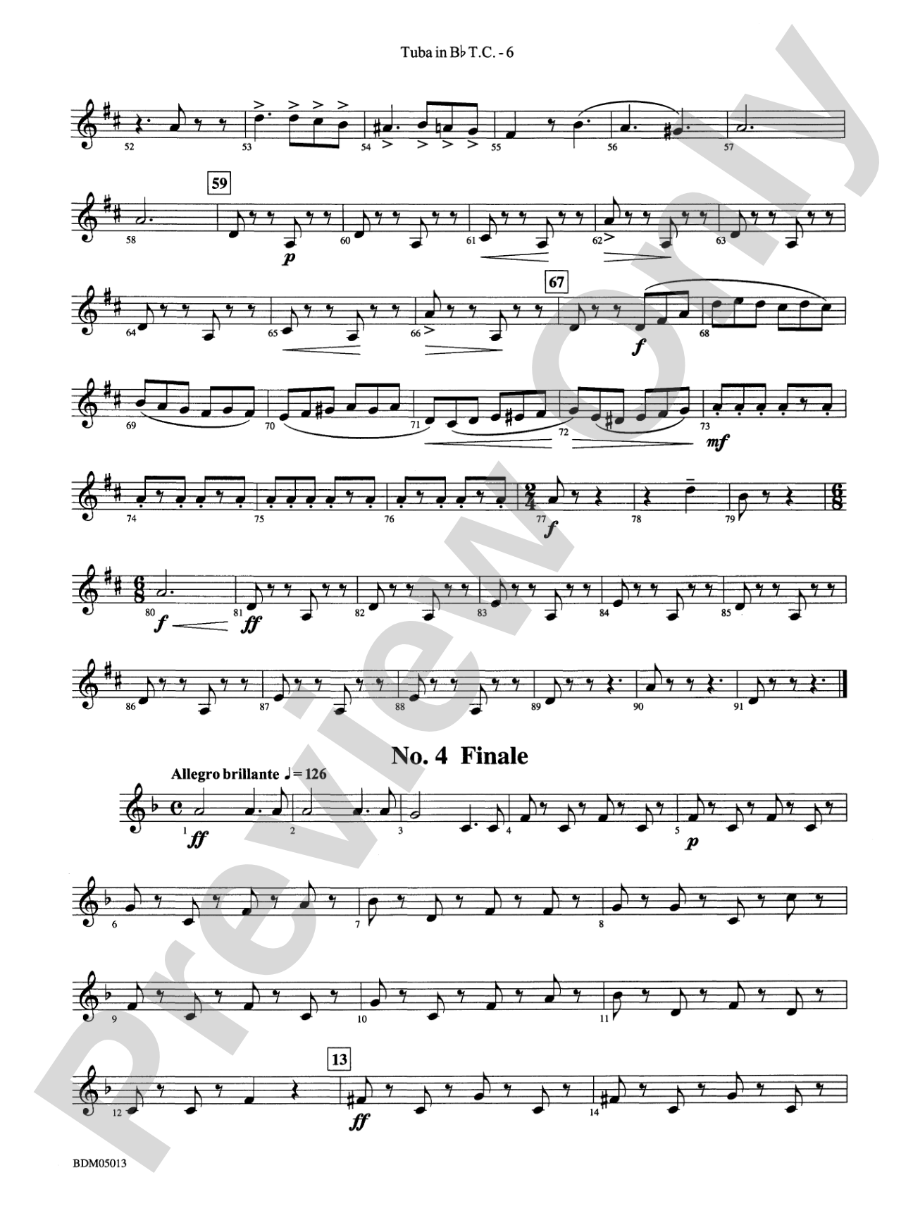 Pineapple Poll (Suite from the Ballet): (wp) B-flat Tuba T.C.