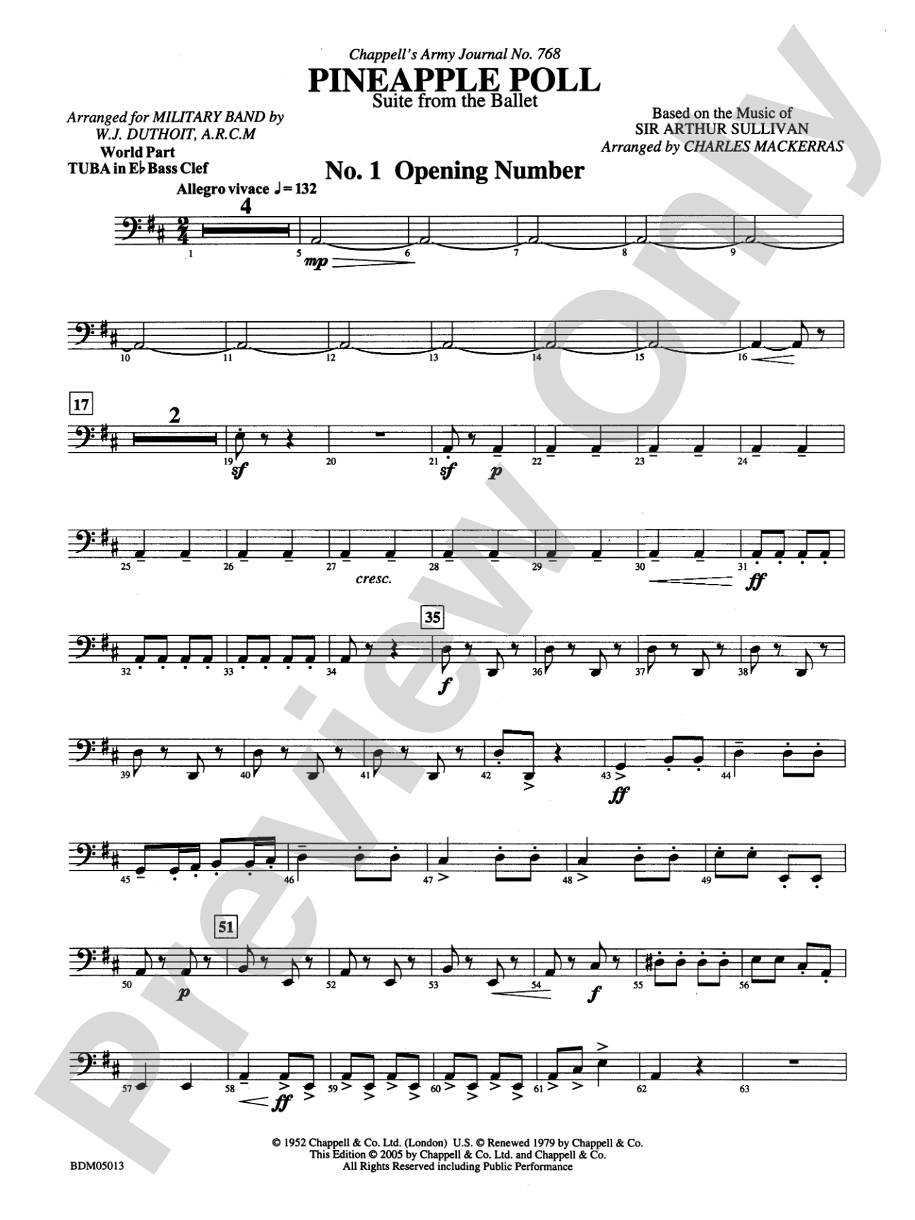 Pineapple Poll (Suite from the Ballet): (wp) E-flat Tuba B.C.