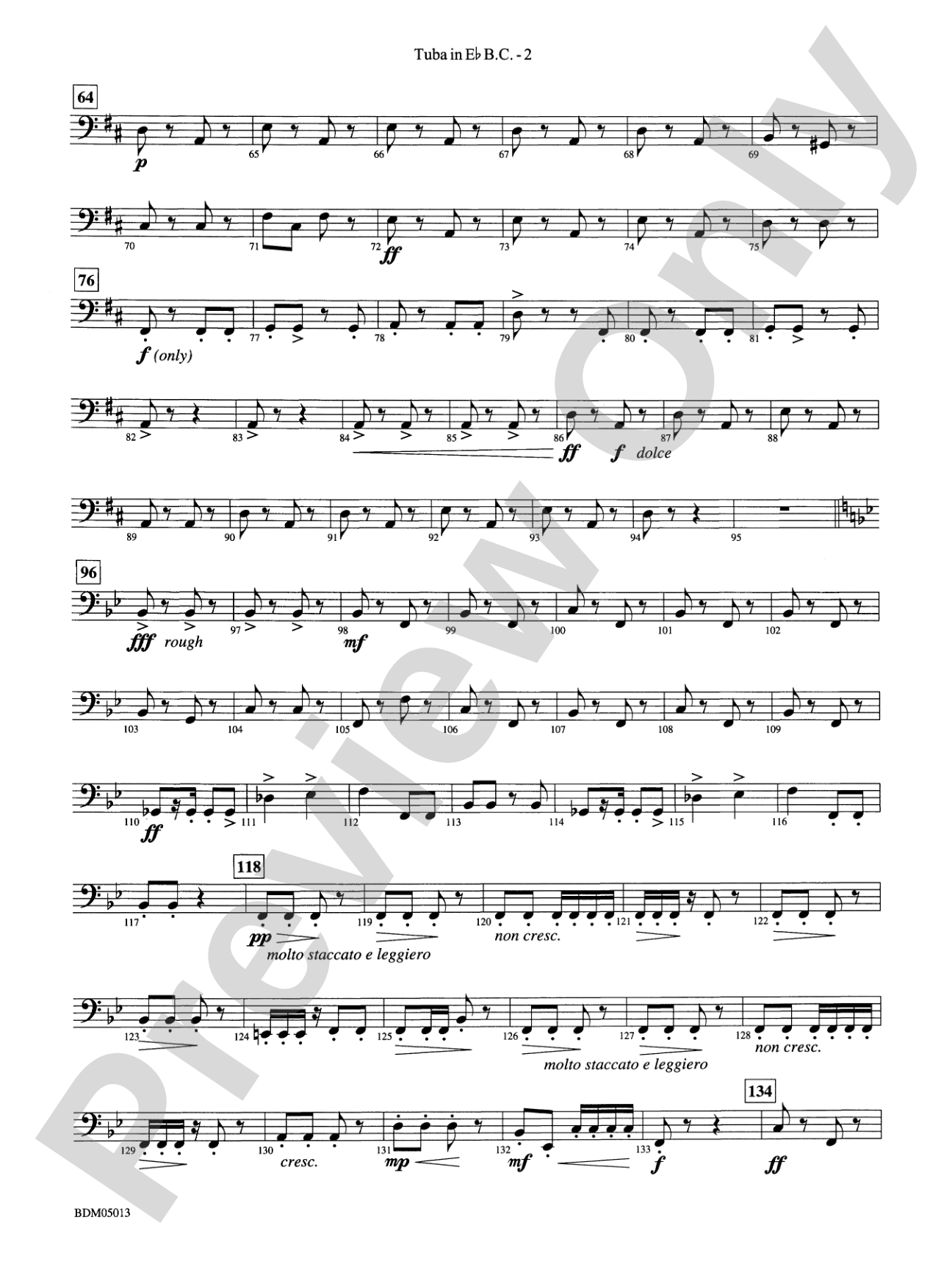 Pineapple Poll (Suite from the Ballet): (wp) E-flat Tuba B.C.
