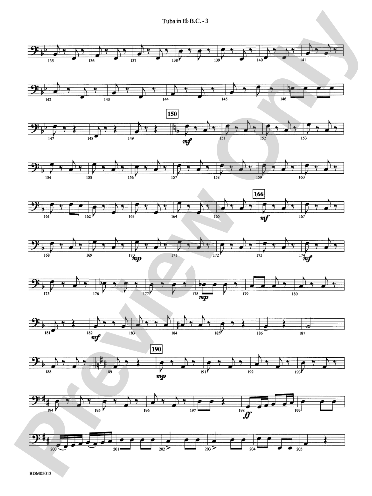 Pineapple Poll (Suite from the Ballet): (wp) E-flat Tuba B.C.