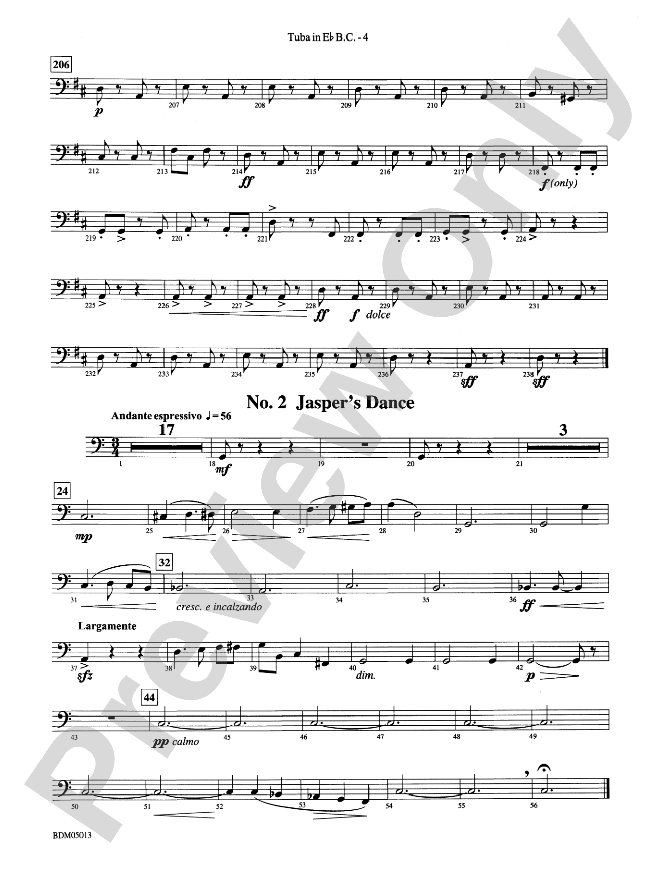 Pineapple Poll (Suite from the Ballet): (wp) E-flat Tuba B.C.