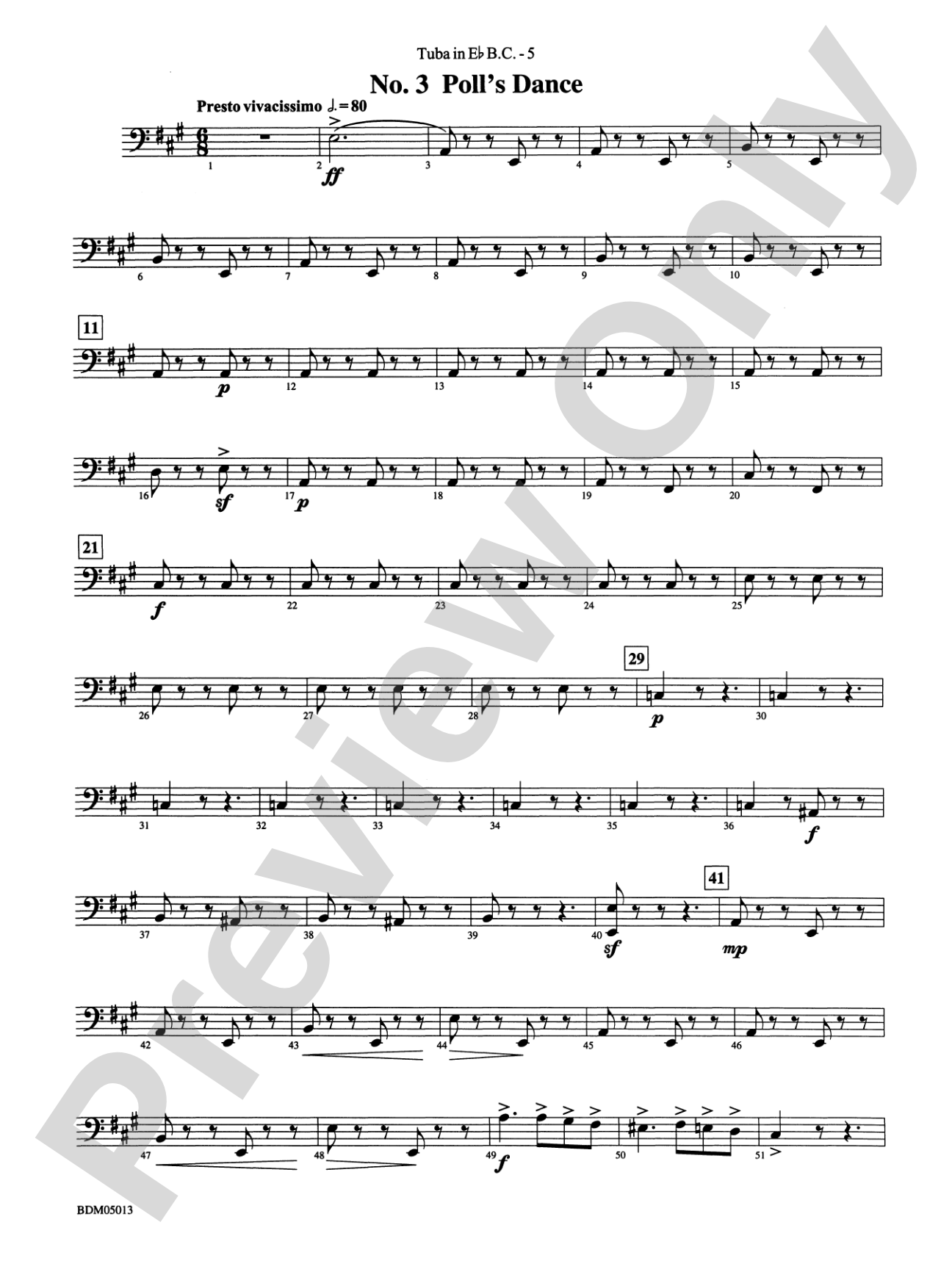 Pineapple Poll (Suite from the Ballet): (wp) E-flat Tuba B.C.