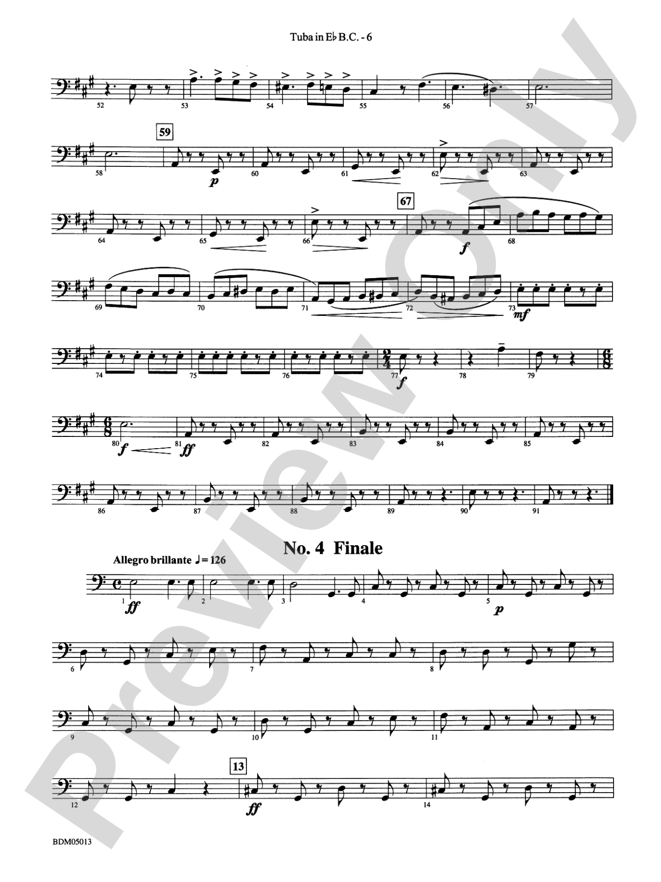 Pineapple Poll (Suite from the Ballet): (wp) E-flat Tuba B.C.