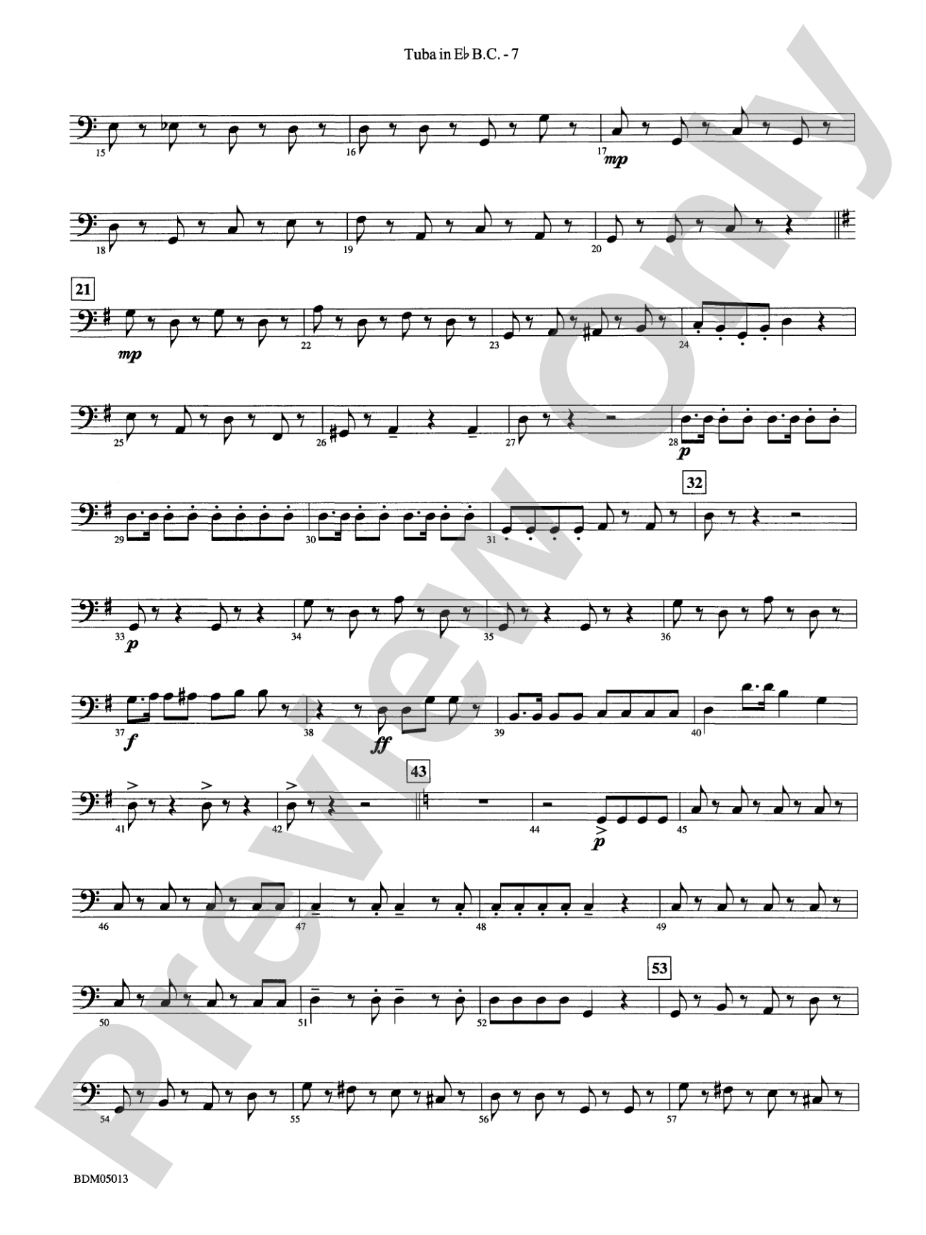 Pineapple Poll (Suite from the Ballet): (wp) E-flat Tuba B.C.
