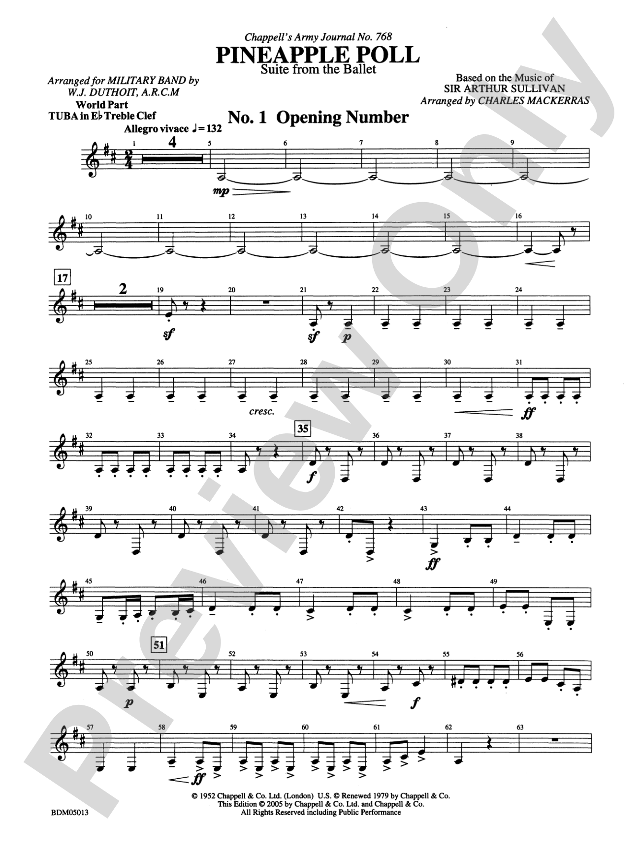 Pineapple Poll (Suite from the Ballet): (wp) E-flat Tuba T.C.