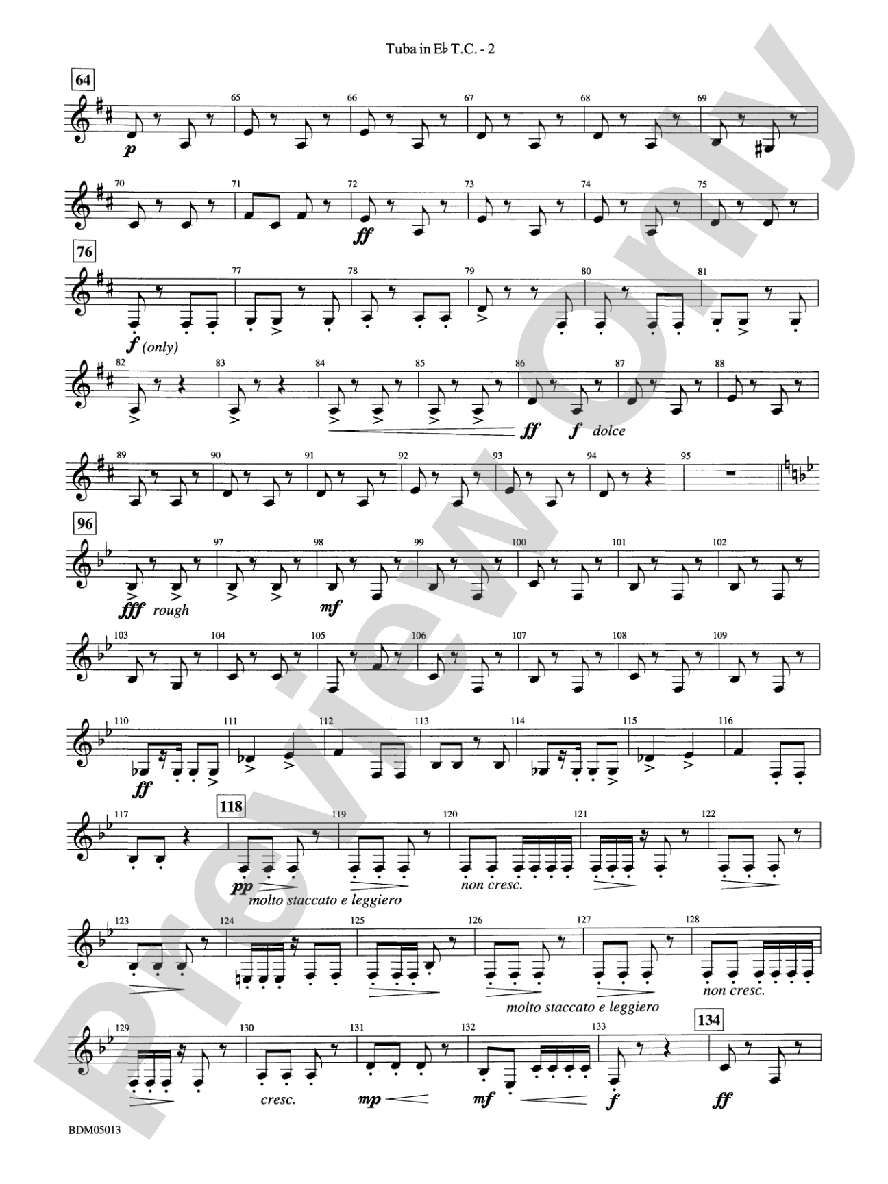 Pineapple Poll (Suite from the Ballet): (wp) E-flat Tuba T.C.