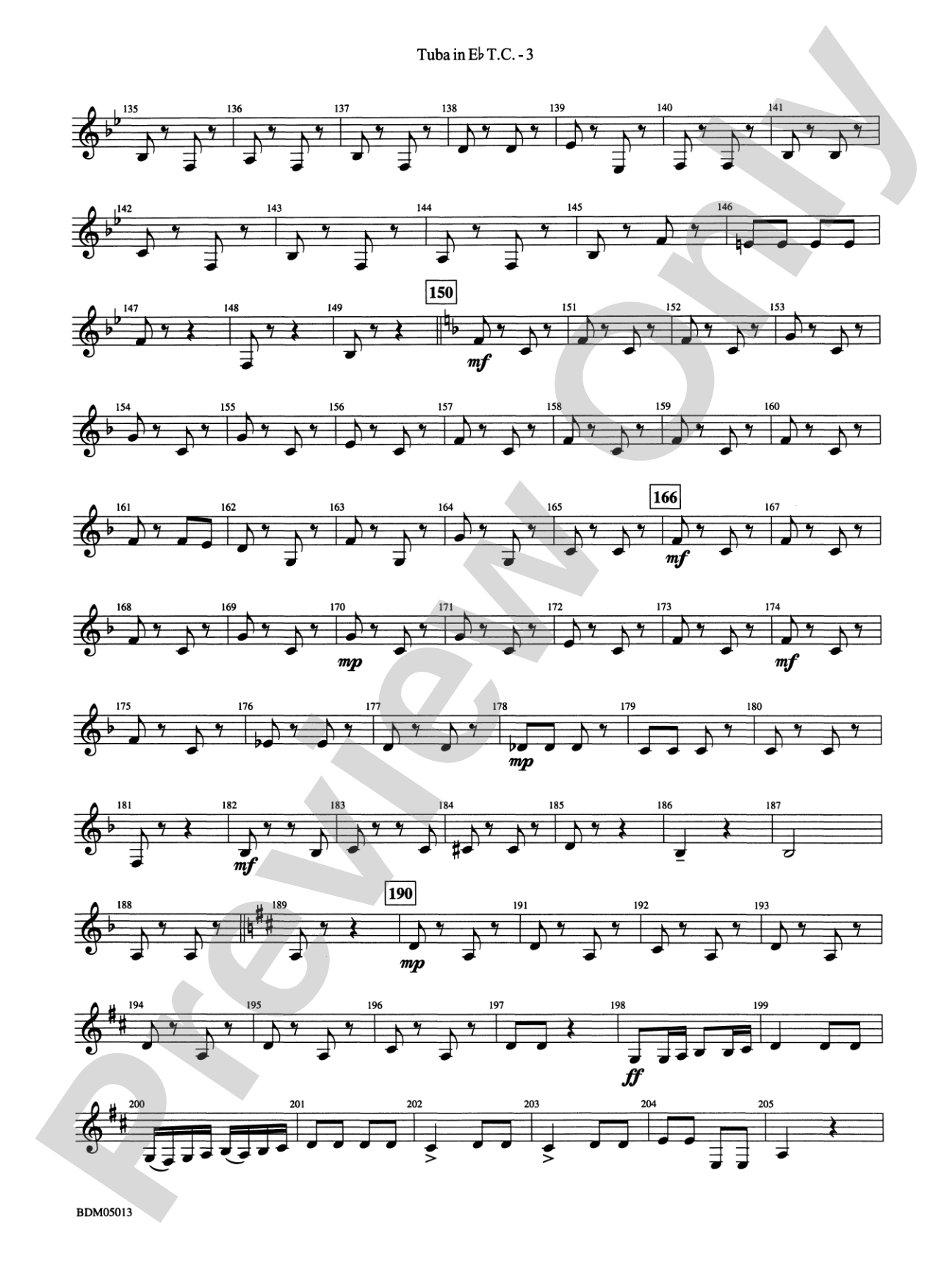 Pineapple Poll (Suite from the Ballet): (wp) E-flat Tuba T.C.