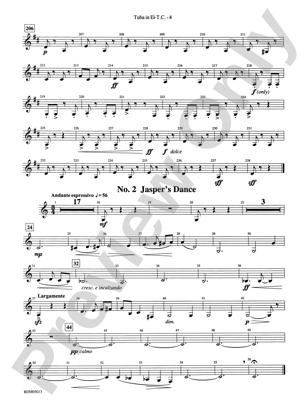 Pineapple Poll (Suite from the Ballet): (wp) E-flat Tuba T.C.