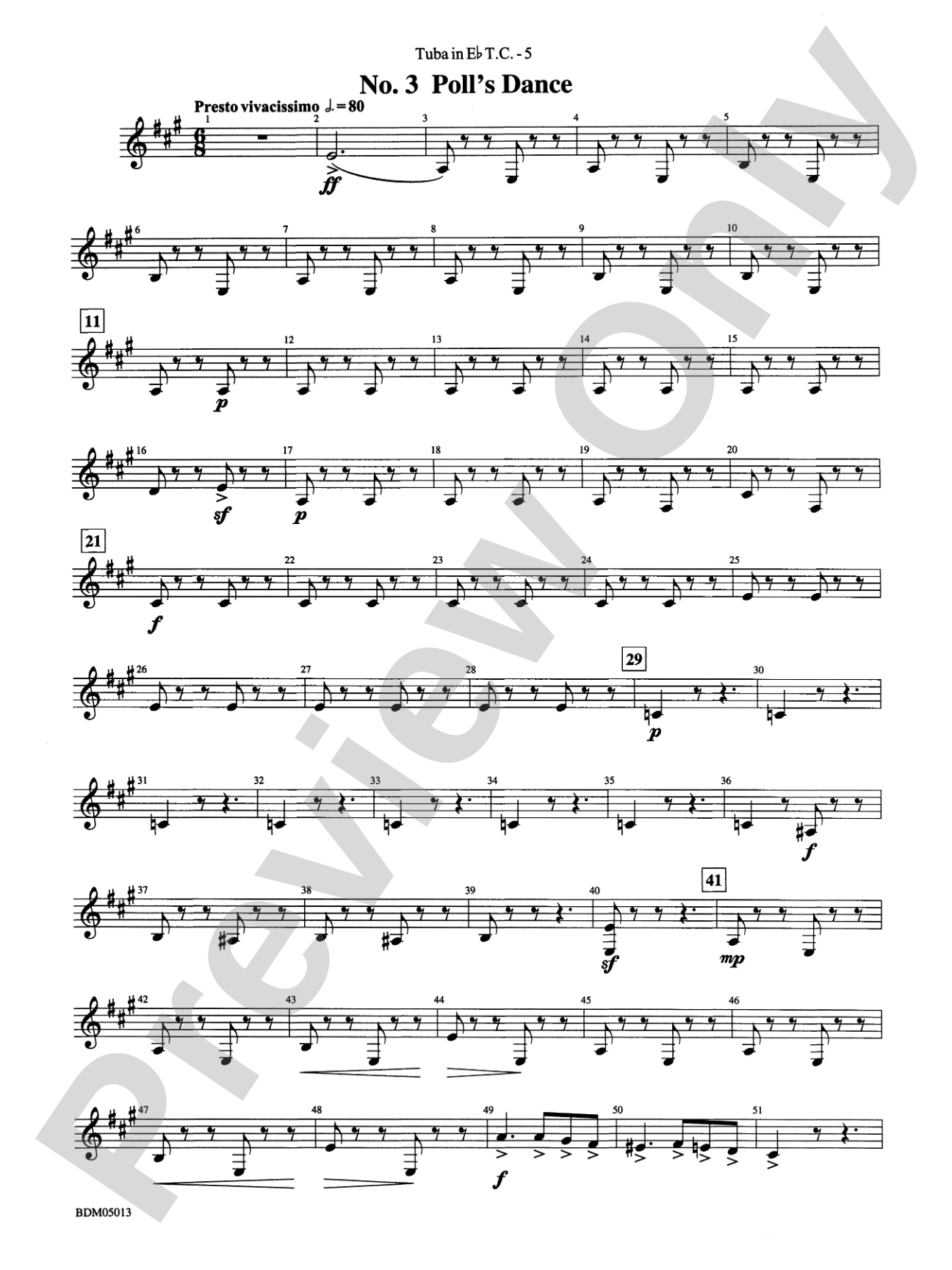 Pineapple Poll (Suite from the Ballet): (wp) E-flat Tuba T.C.