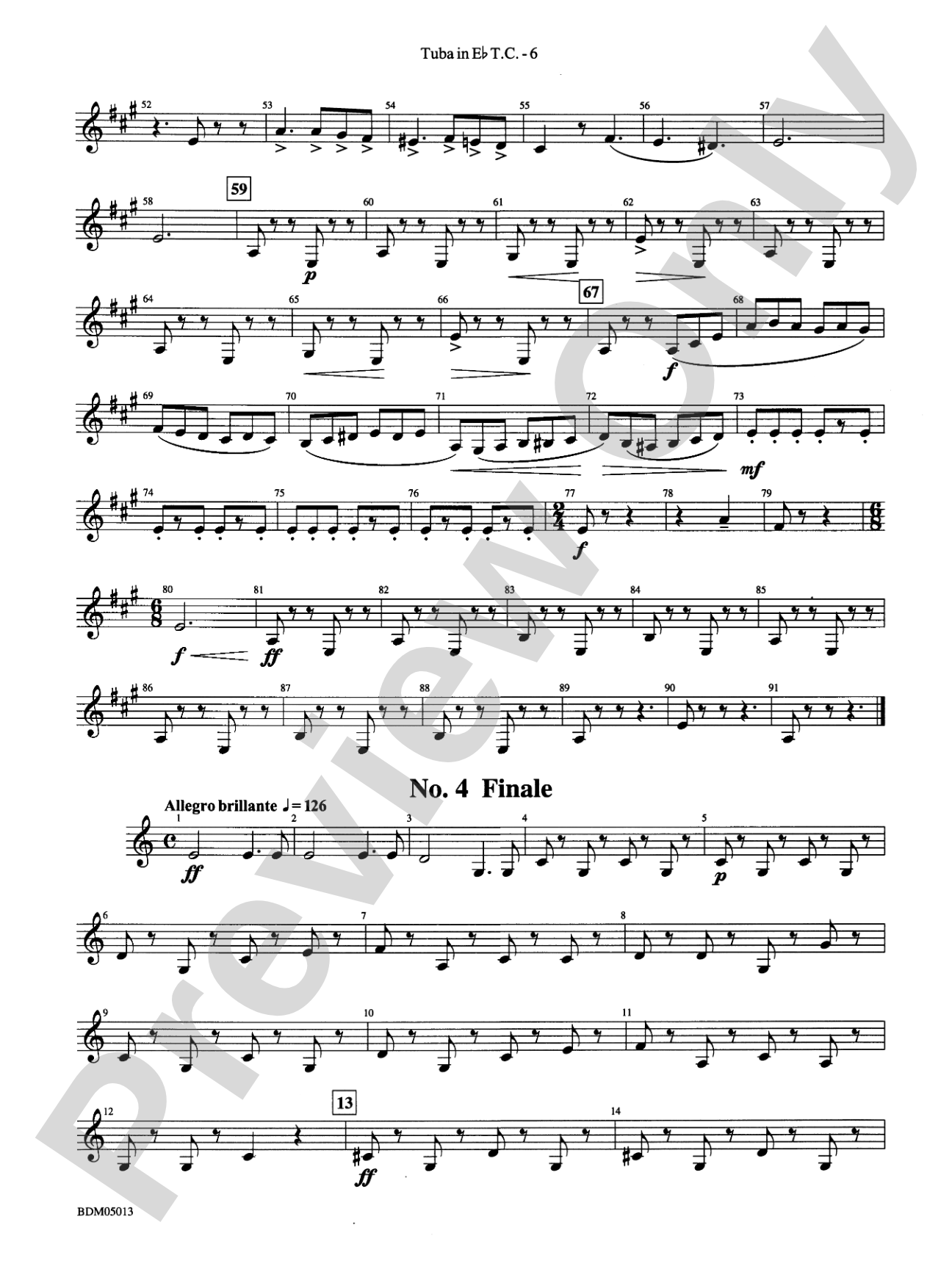 Pineapple Poll (Suite from the Ballet): (wp) E-flat Tuba T.C.