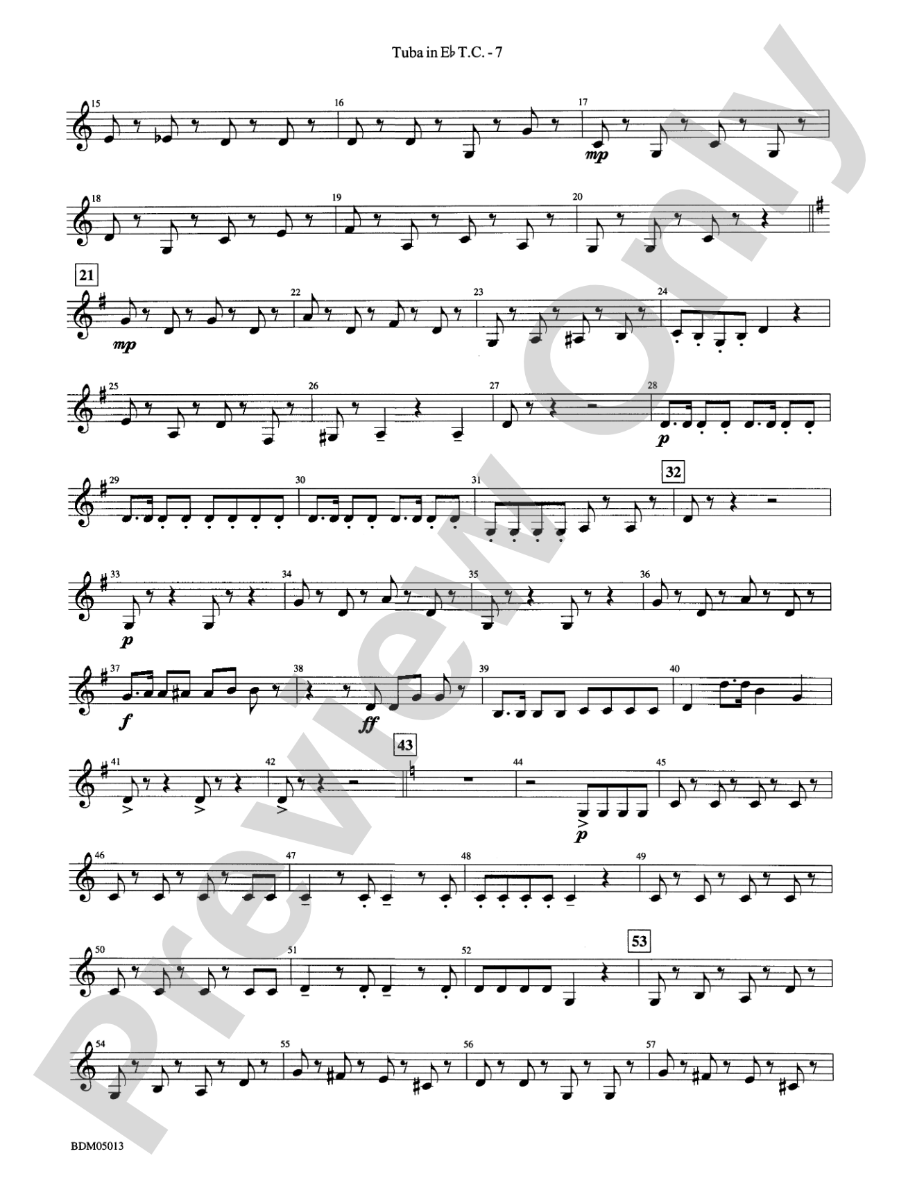 Pineapple Poll (Suite from the Ballet): (wp) E-flat Tuba T.C.