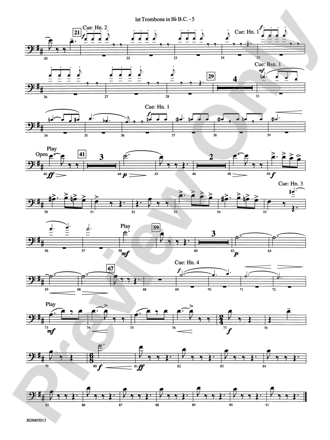 Pineapple Poll (Suite from the Ballet): (wp) 1st B-flat Trombone B.C.