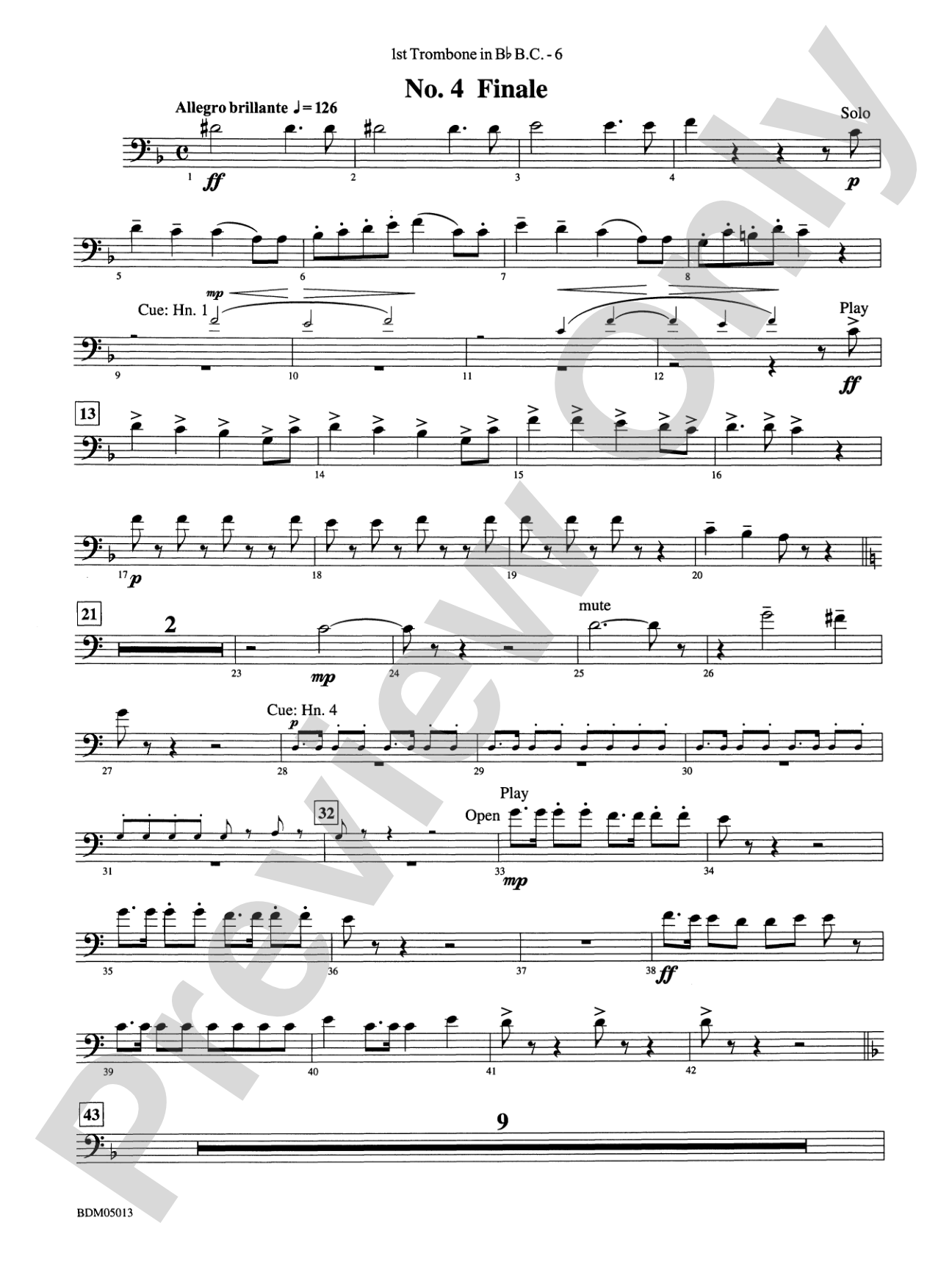 Pineapple Poll (Suite from the Ballet): (wp) 1st B-flat Trombone B.C.