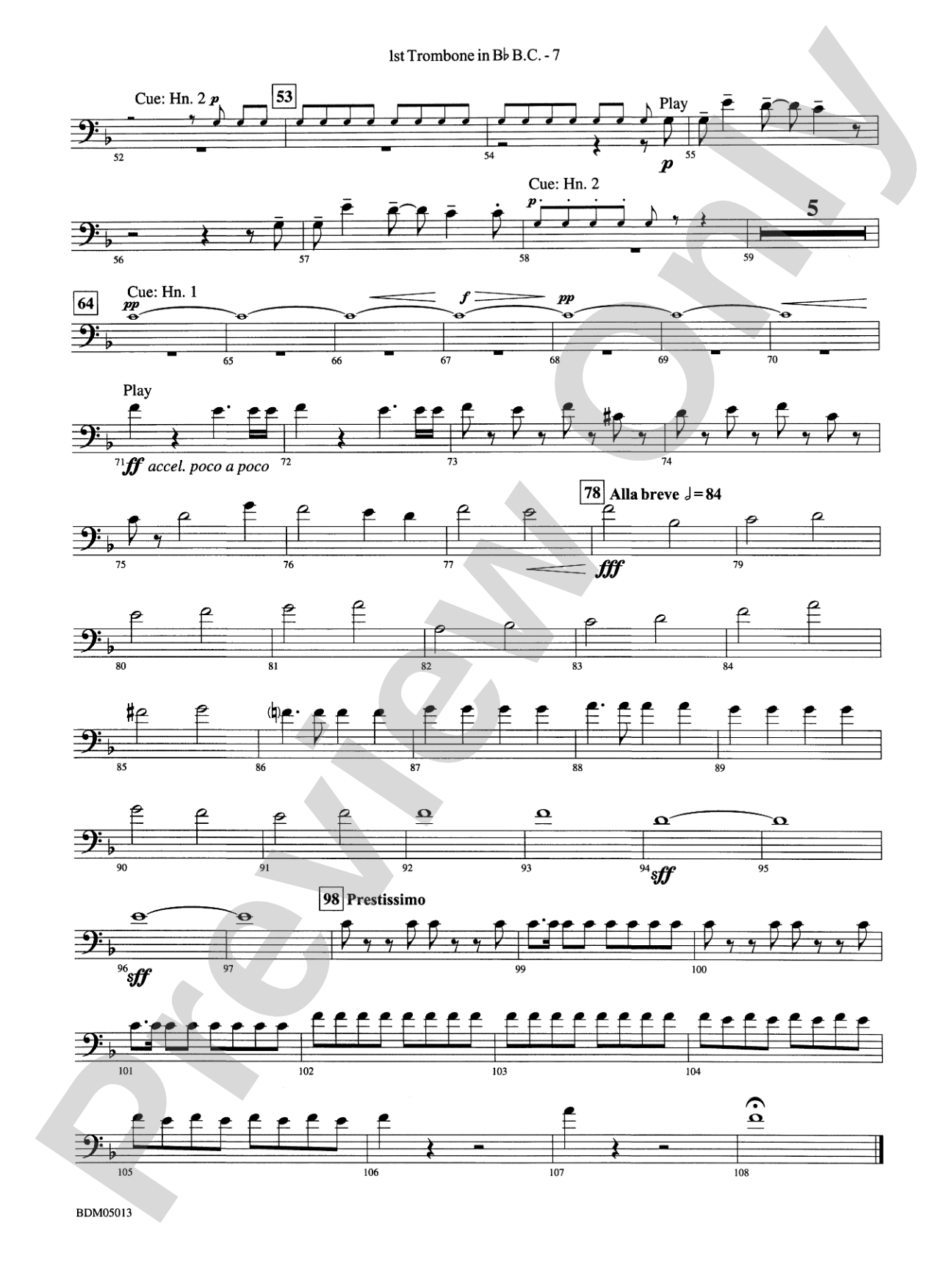 Pineapple Poll (Suite from the Ballet): (wp) 1st B-flat Trombone B.C.