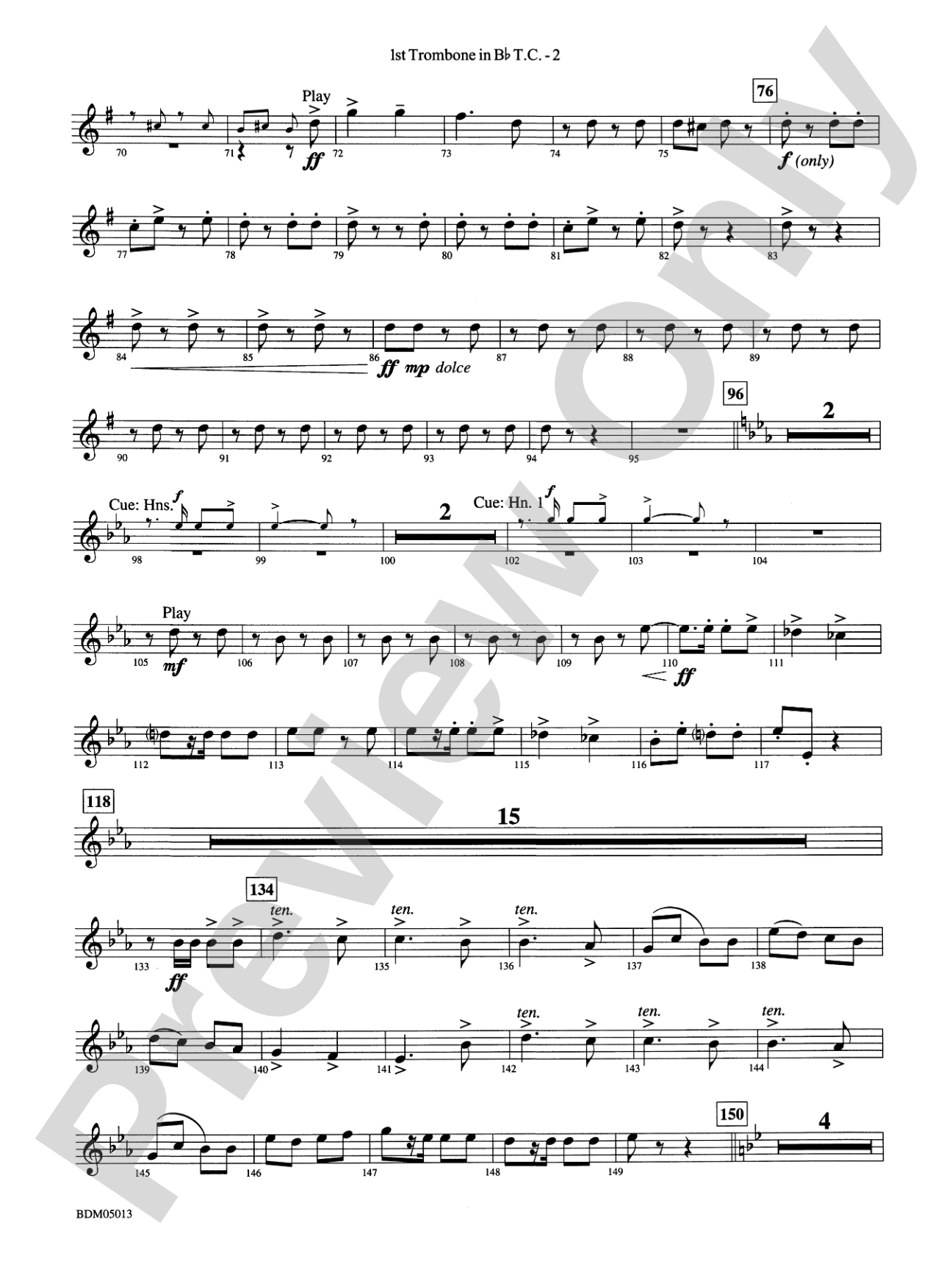 Pineapple Poll (Suite from the Ballet): (wp) 1st B-flat Trombone T.C.
