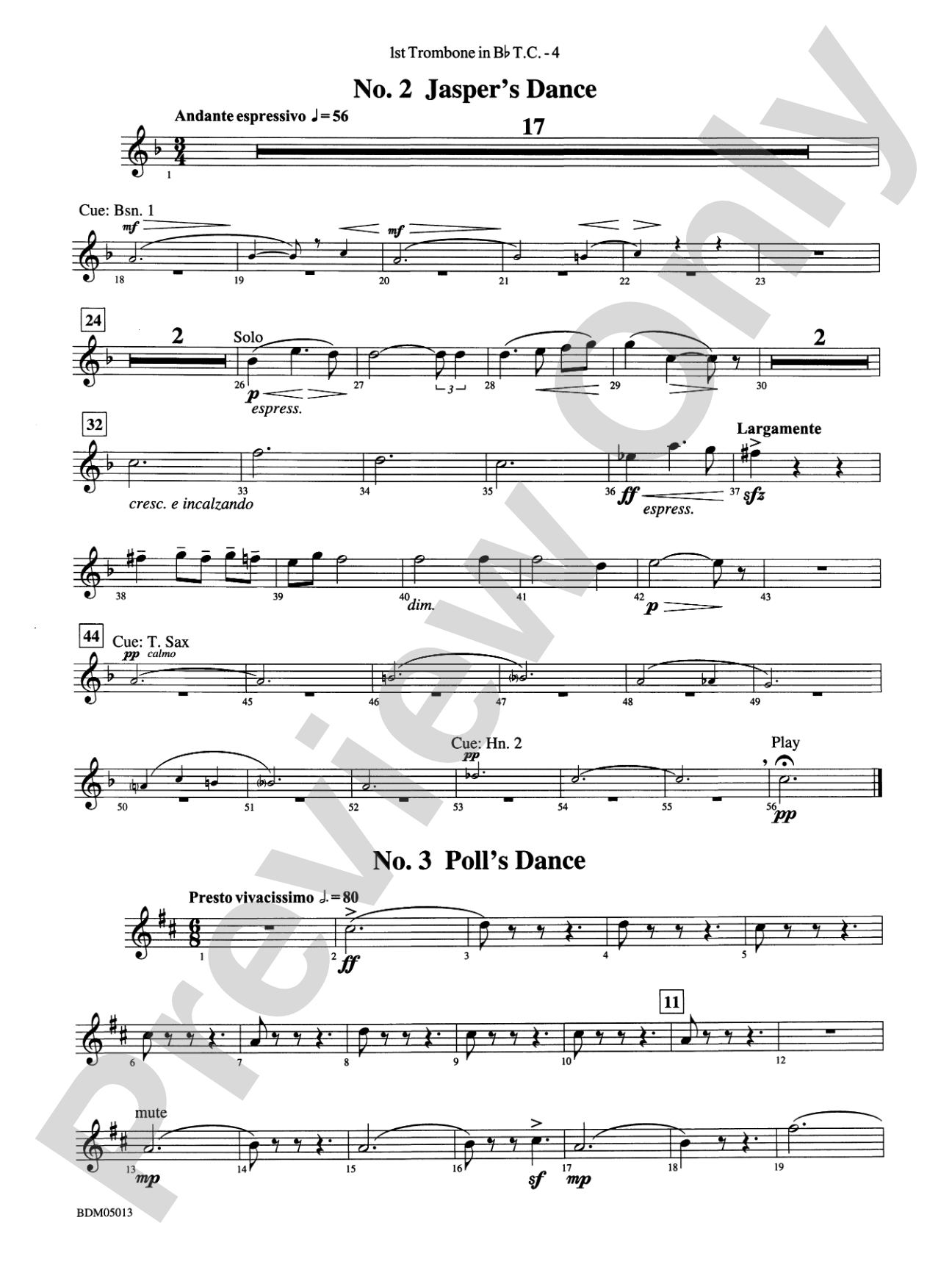 Pineapple Poll (Suite from the Ballet): (wp) 1st B-flat Trombone T.C.