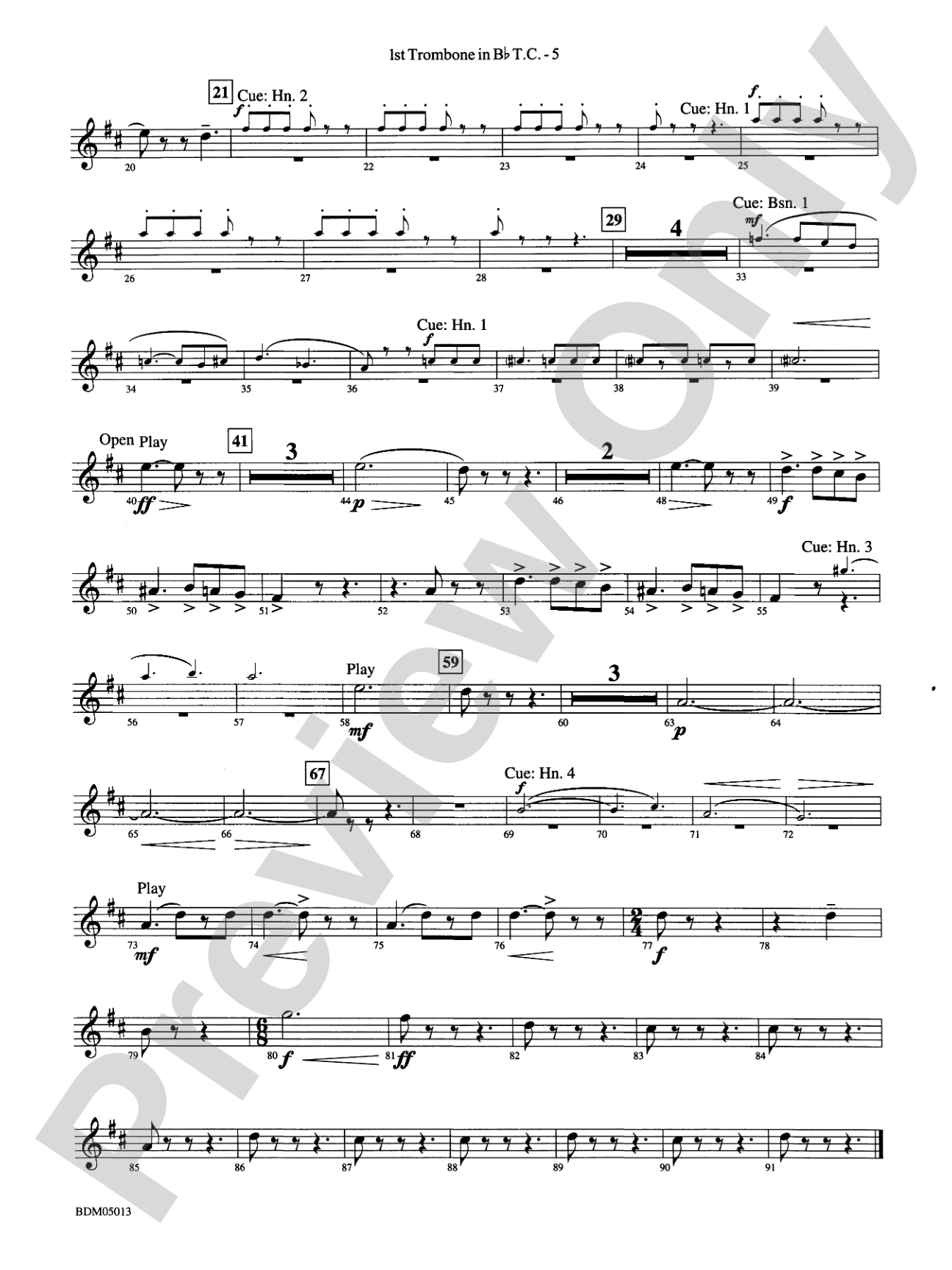 Pineapple Poll (Suite from the Ballet): (wp) 1st B-flat Trombone T.C.