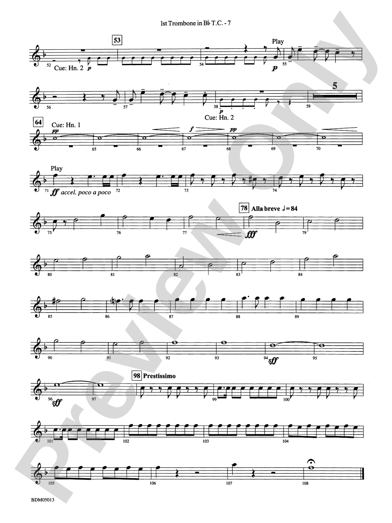 Pineapple Poll (Suite from the Ballet): (wp) 1st B-flat Trombone T.C.