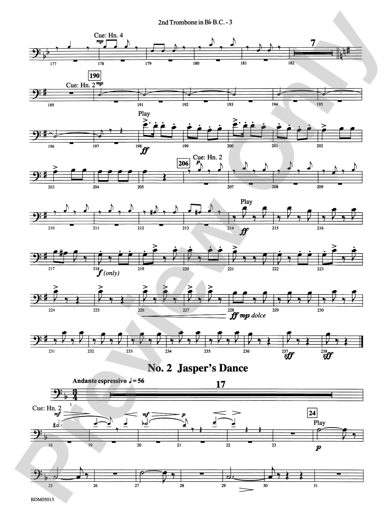 Pineapple Poll (Suite from the Ballet): (wp) 2nd B-flat Trombone B.C.