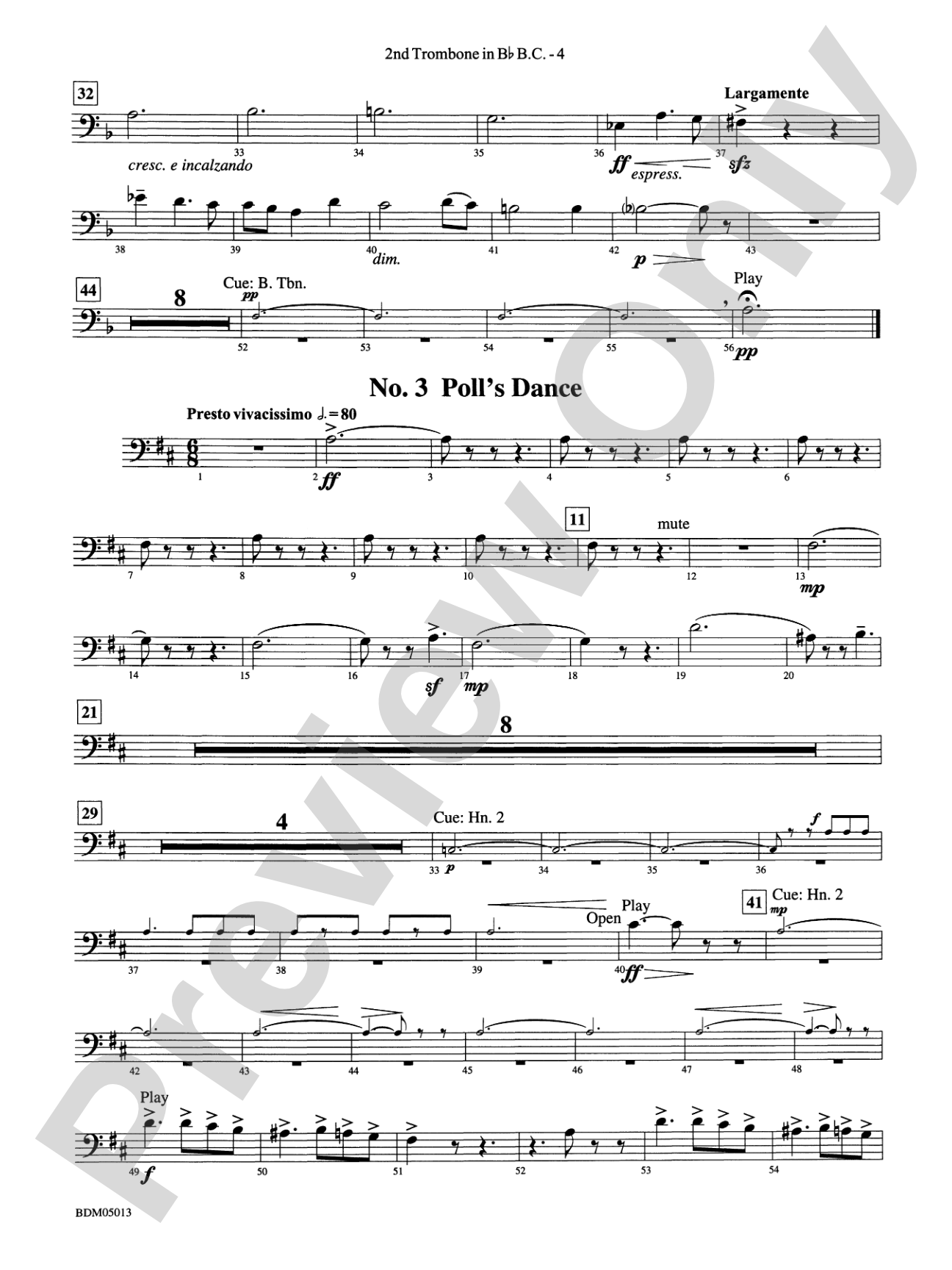 Pineapple Poll (Suite from the Ballet): (wp) 2nd B-flat Trombone B.C.